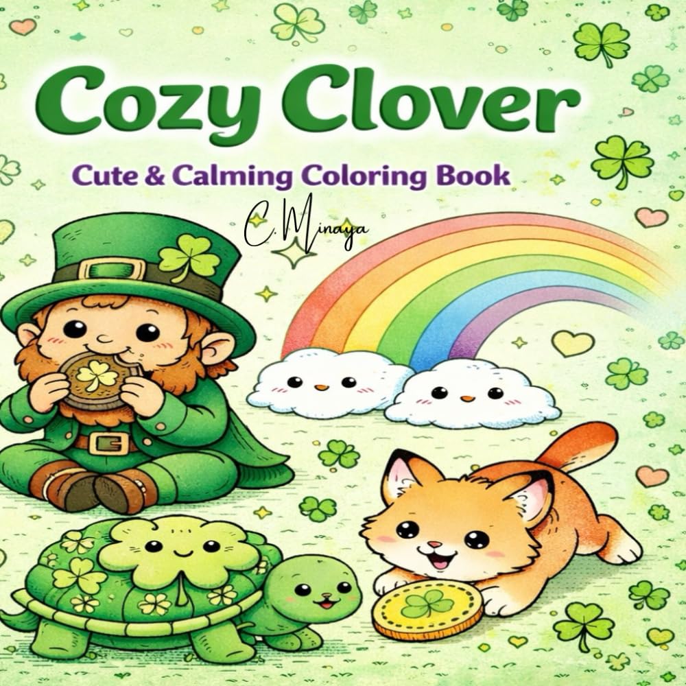 Cozy Clover: Cute & Calming Coloring Book (Cozy, Cute, & Calming)