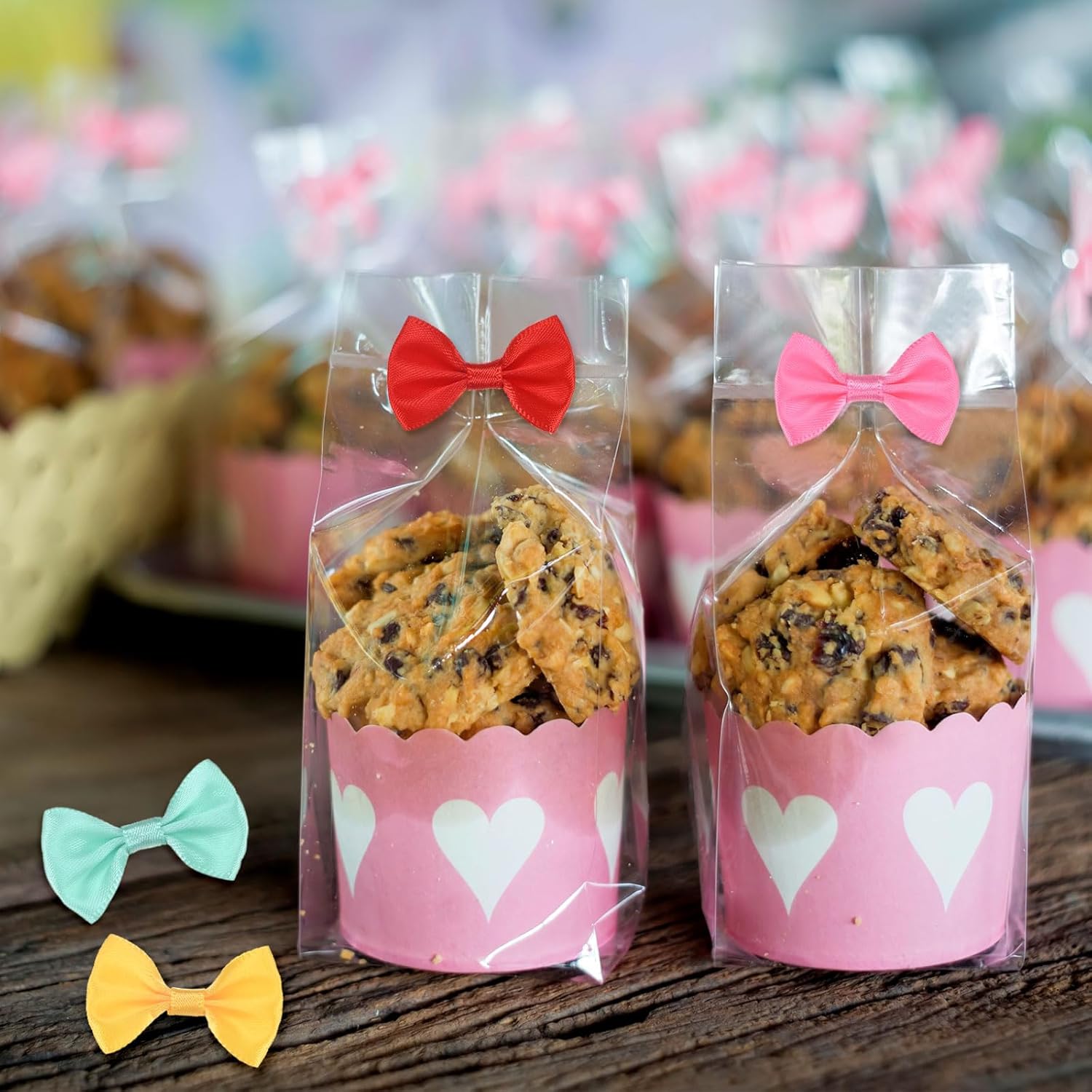 60-Pack 1.5 Inch Mini Ribbon Bows|Premium Polyester Craft Bows for Gift Wrapping, Wedding Favors, DIY Hair Accessories, Christmas & Party Decoration [Black] - Image 5