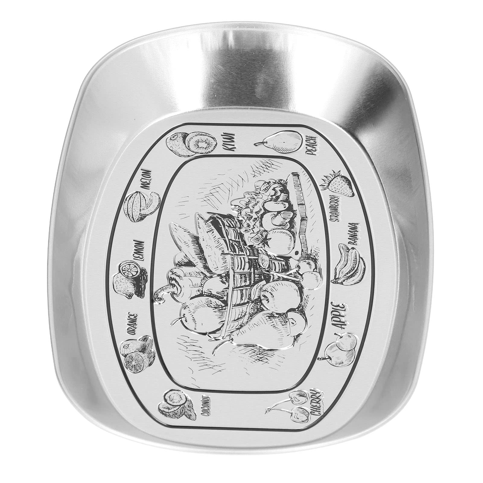 NYSUZHOUJI Vintage Tinplate Camping Dinner Plates Pattern Designed Food Tray For Outdoor Picnic (Coffee House)