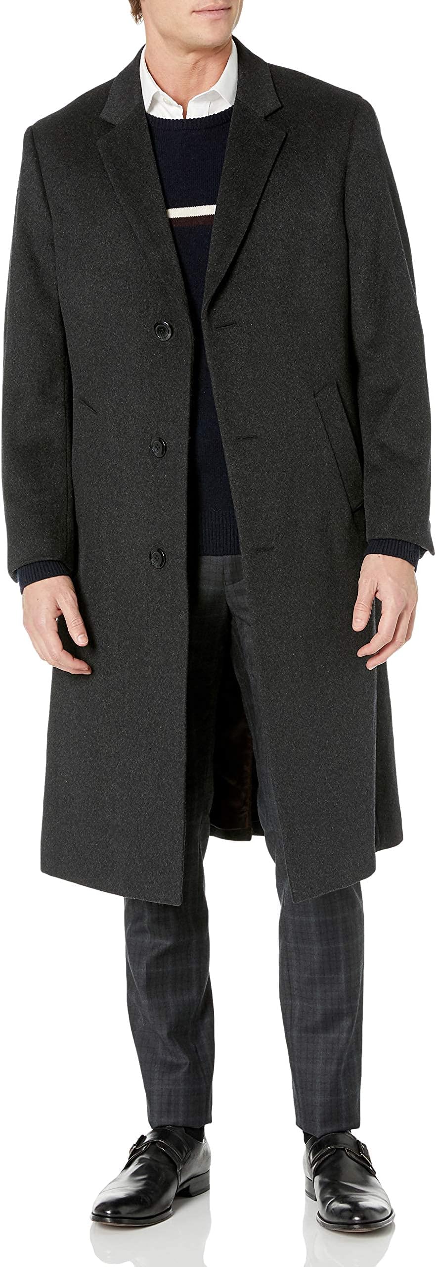 Adam Baker Men's Single Breasted Luxury Wool Full Length Topcoat - Available in Colors