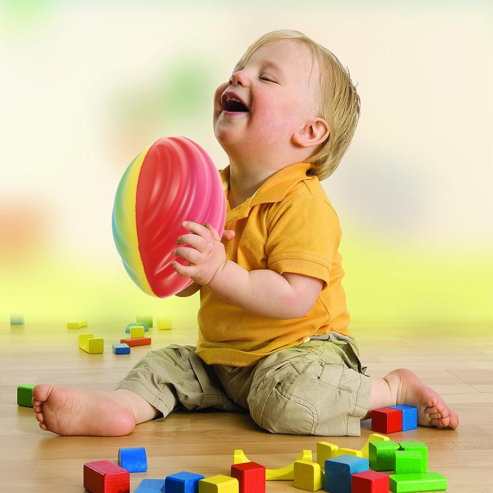 Foam Football - Colorful Waterproof Football | Soft Grip Solid Lightweight Grip | Colorful for Kids Indoor Beach Game Party Team Backyard Practice