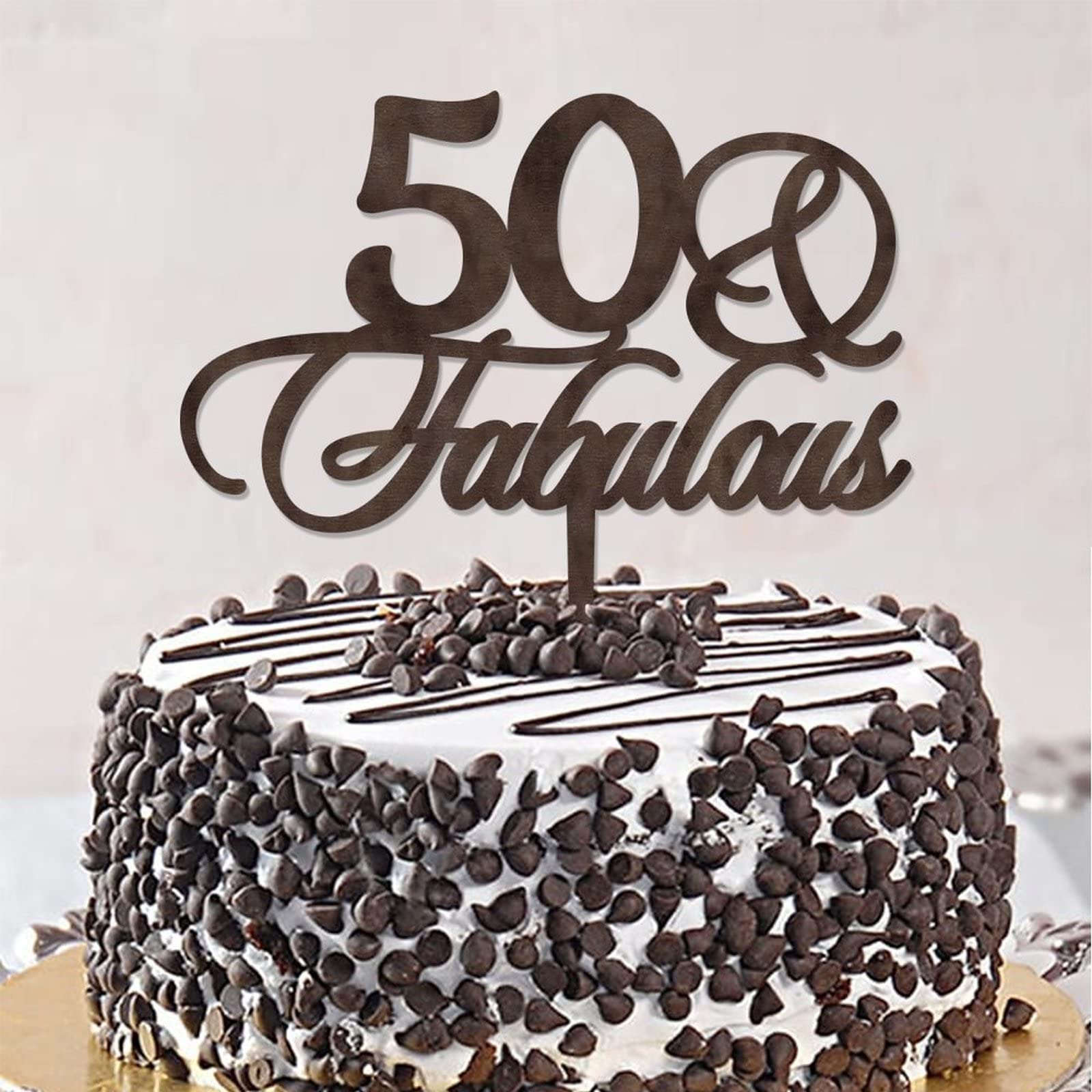 Décoration Dé Gâteau En Bois Pour 50e Anniversaire – 50