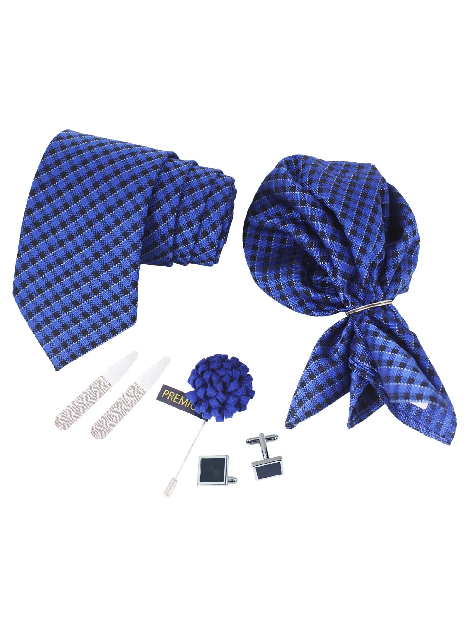 peluche Dazzling Blue 5 Pcs Necktie Gift Set For Men-picture-18