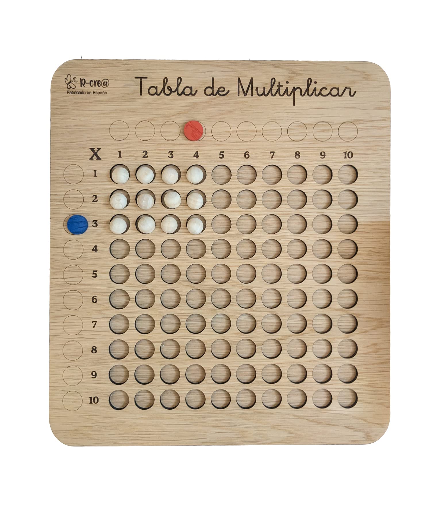 Tabla de Multiplicar Montessori | Aprendizaje Divertido y Sensorial | Ideal para Niños Edad Escolar | Juego Educativo de Madera para Potenciar el Cálculo y la Memoria | Método Montessori