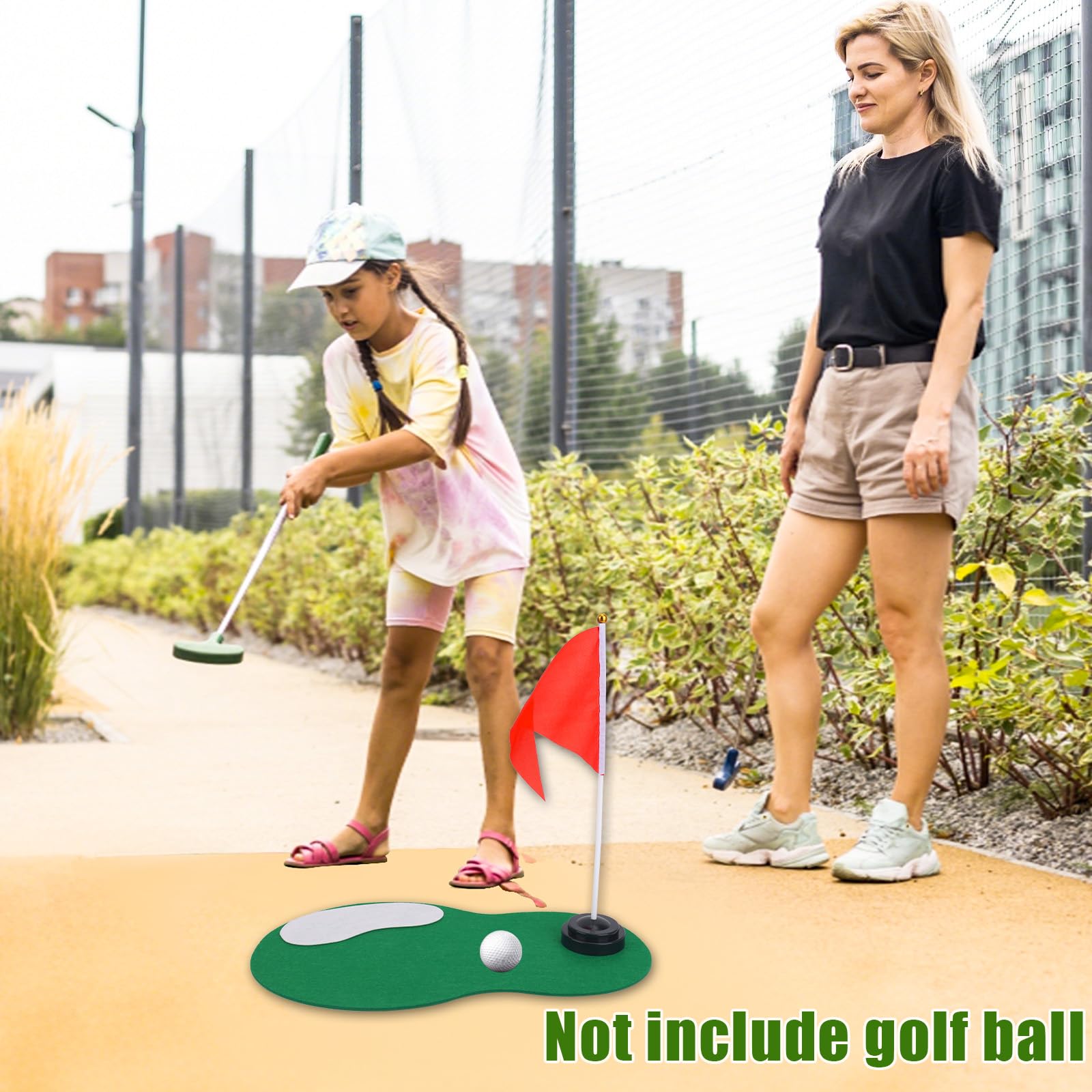 Juego de 4 Centros de Mesa Golf Decoraciones para Fiestas con Areneros y Banderas Rojas