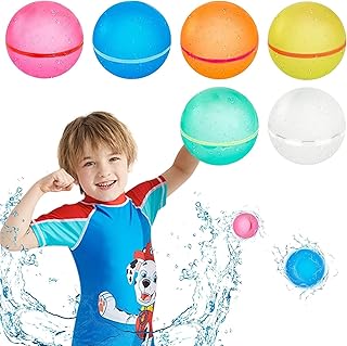 Reusable Water Balloons Water Balls, Quick Fill Balloons Splash Fun,Outdoor Summer Splash Party Easy Quick Fun Water Fight Game for Swimming Pool, Summer Fun Party Pool Activity (Multi-color 6PC)
