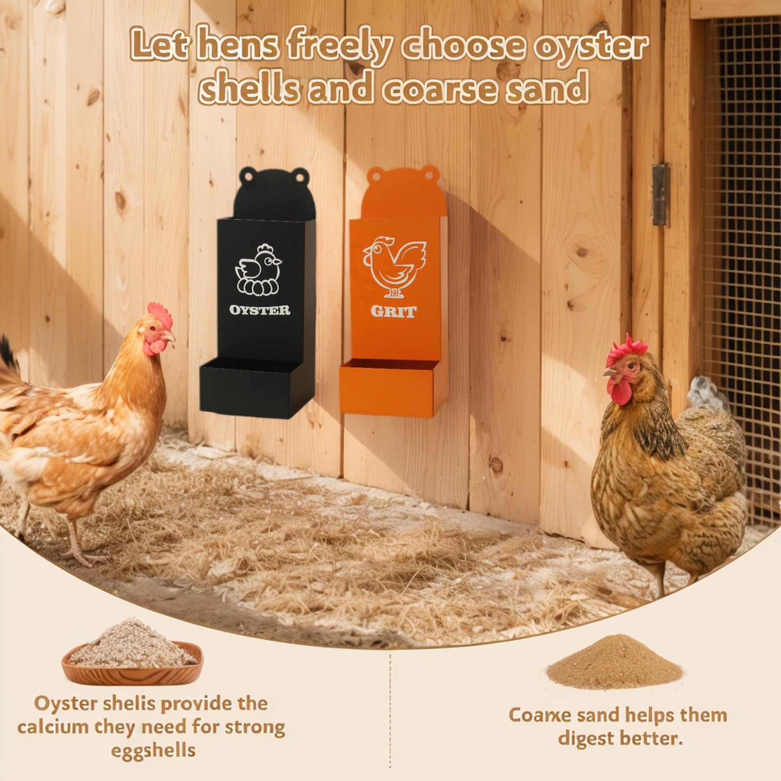 Alimentatore di conchiglie di ostriche di pollo e alimentatore per grinta Alimentatore per pollo in metallo Accessori per pollai Alimentatore automatico per pollo