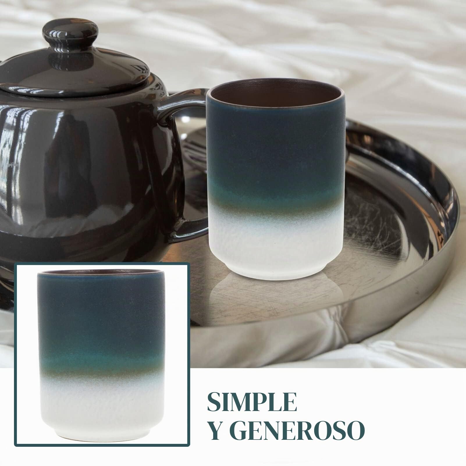 Taza De Cerámica Vintage Japonesa Diseño Degradado y Accesorio para Casa Taza De Reutilizable y