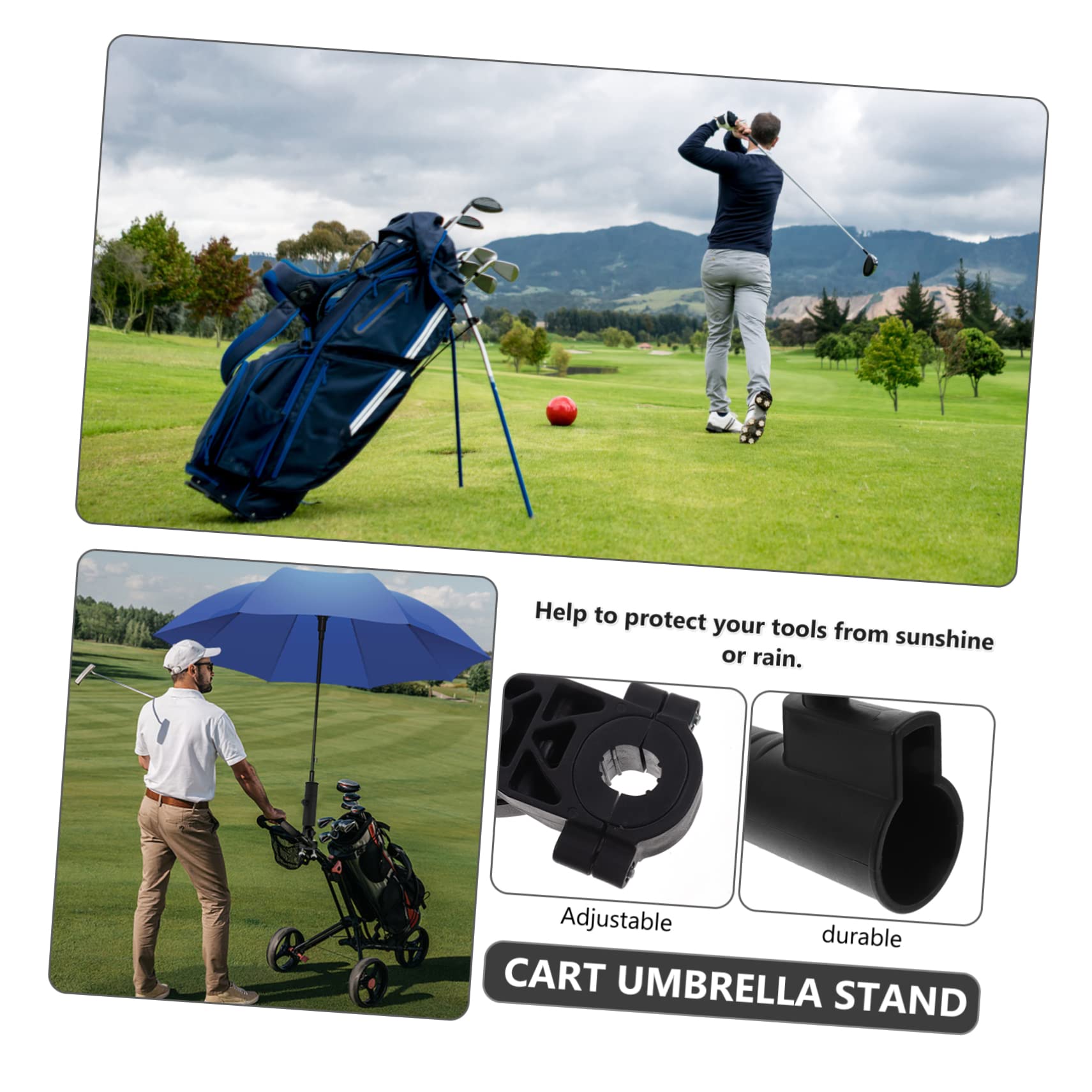Golf-Trolley Regenschirmhalter Für Runde Griffe Verstellbarer Schirmclip Für Kinderwagen Rollstühle Und Campingstühle Schützt Vor Sonne Und Regen Langlebige Und Praktische