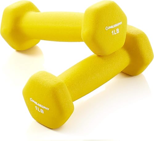 Philosophy Gym Juego de 2 mancuernas de neopreno con forma hexagonal