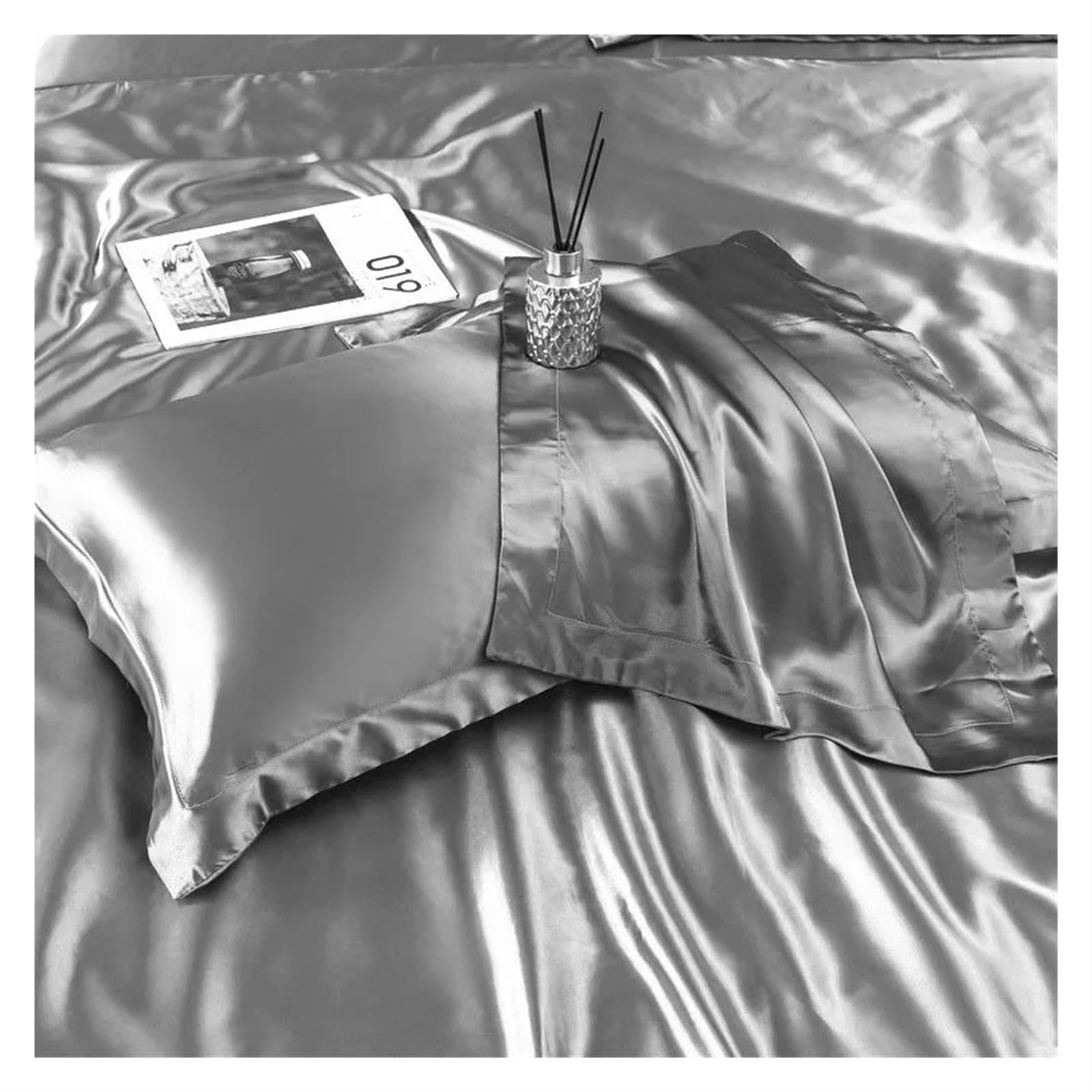 Federa in Seta Federa in Seta Tinta Unita Busta Federa Biancheria da Letto Federa for Cuscino 48 x 74 Federa(Champagne Gold)