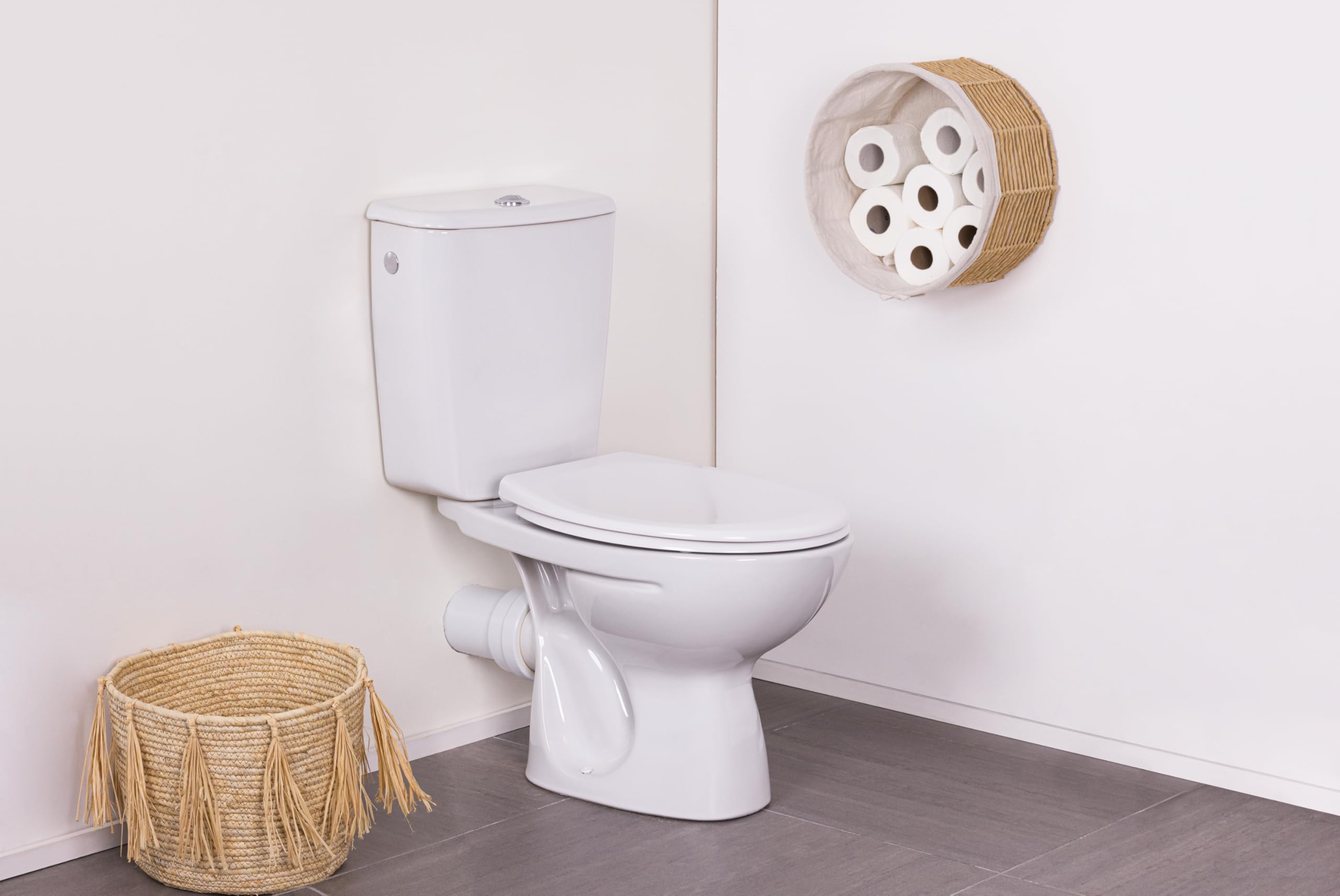 Abattant WC blanc universel clipsable/nettoyage facile - lunette de toilettes frein de chute forme O NOYON & THIEBAULT