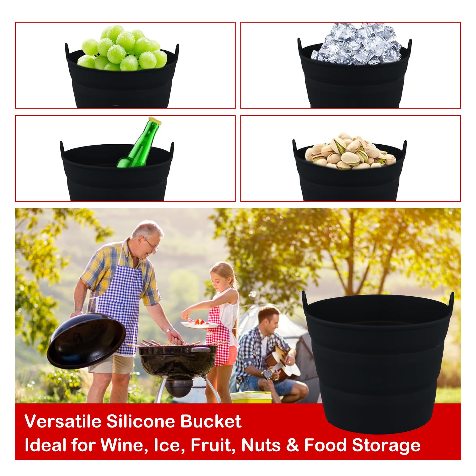 Lot de 2 doublures en silicone pour seau à graisse Traeger, compatibles avec le revêtement de réservoir à graisse Traeger, accessoires réutilisables pour seau à graisse Pit Boss