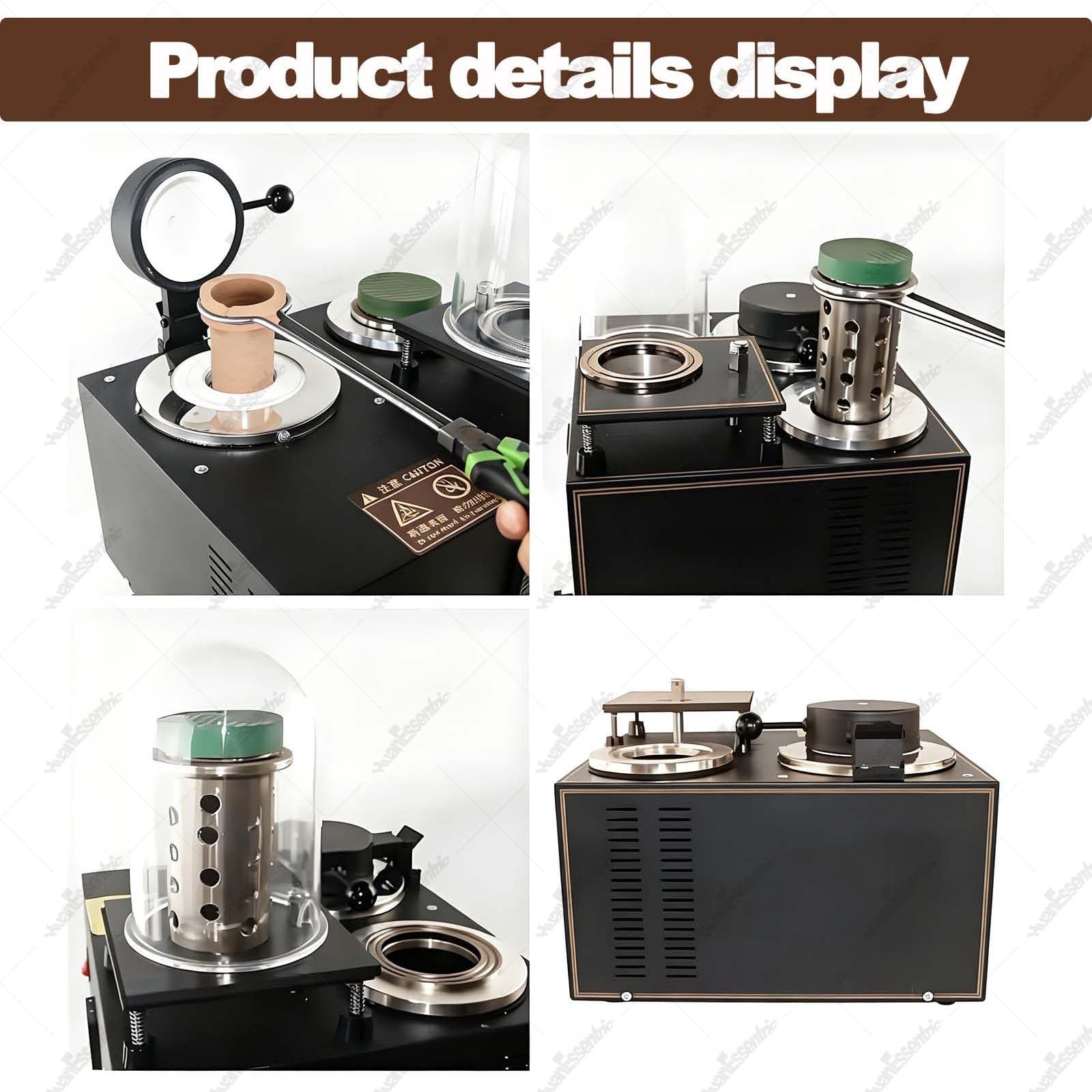 Horno De Fusión De Metal De 1500W,Horno Fundición Oro a 1200 °c 1kg | Capacidad De 1/2/3 Kg,Pantalla Digital,Máquina Fundición Al Vacío Para Hacer Joyas Con Combo Cera Perdida 3 Cfm