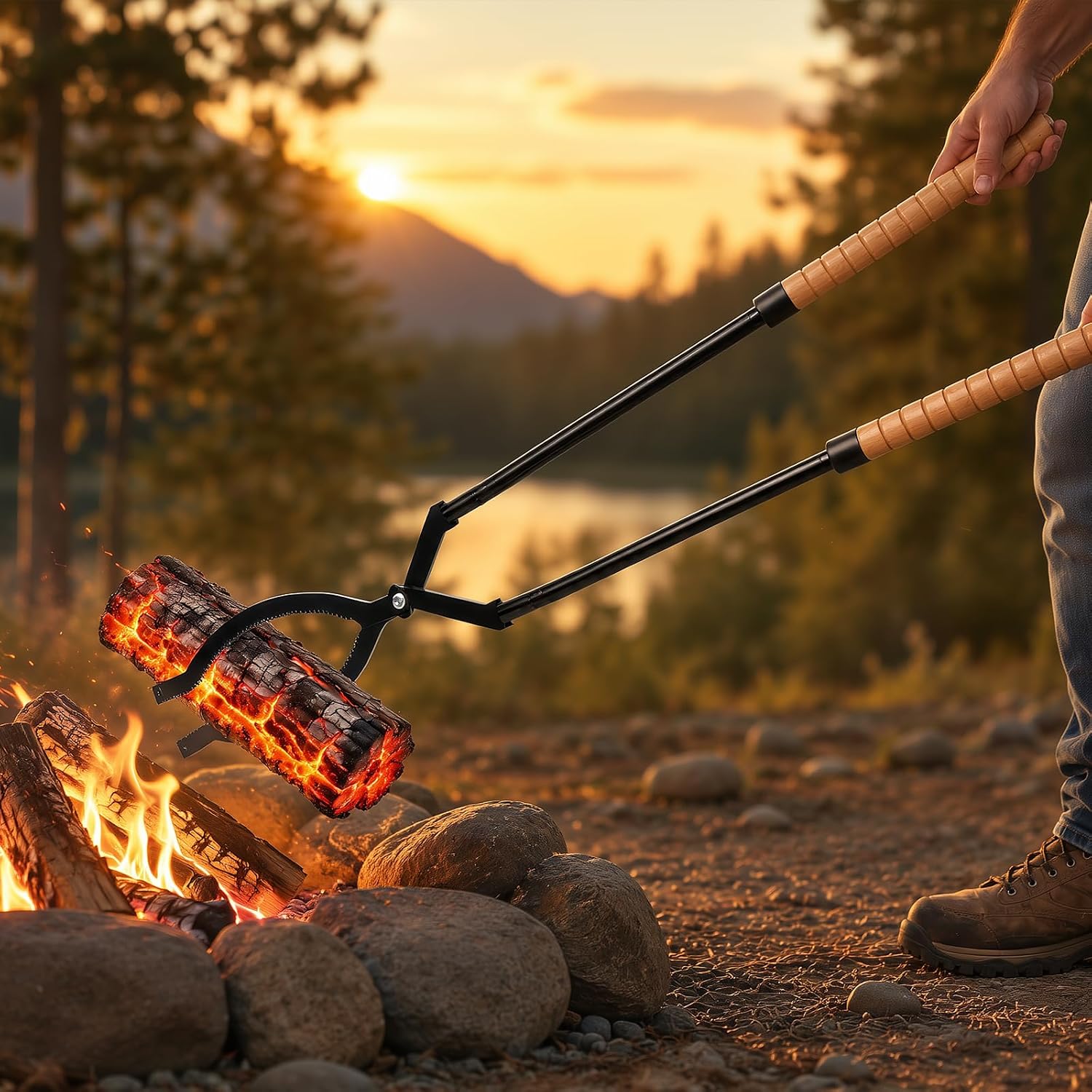 40″ Fireplace Tongs & Fire Tongs, Fire Poker Set, Heavy-Duty Fire Tools
