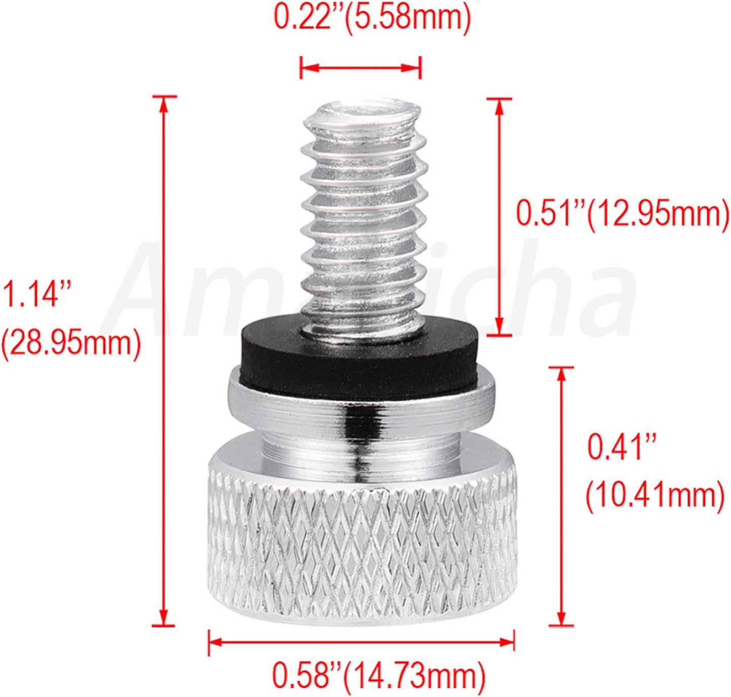Amazicha Chrome Aluminium Seat Bolt Screw Nut Mount Kit Compatible for Harley Davidson Sportster Softail Touring Dyna 1996-2026