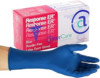 AmerCare Response ER Powder Free Latex Exam Gloves for Medical Professionals, XX-Large, Case of 500