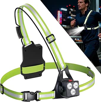 Corpower Luz Running con Reflectantes, 500 Lúmenes, Carga USB, Ajustable 90°, 3 Modos, Impermeable, Lámpara Hombro para Correr, Senderismo y Acampar