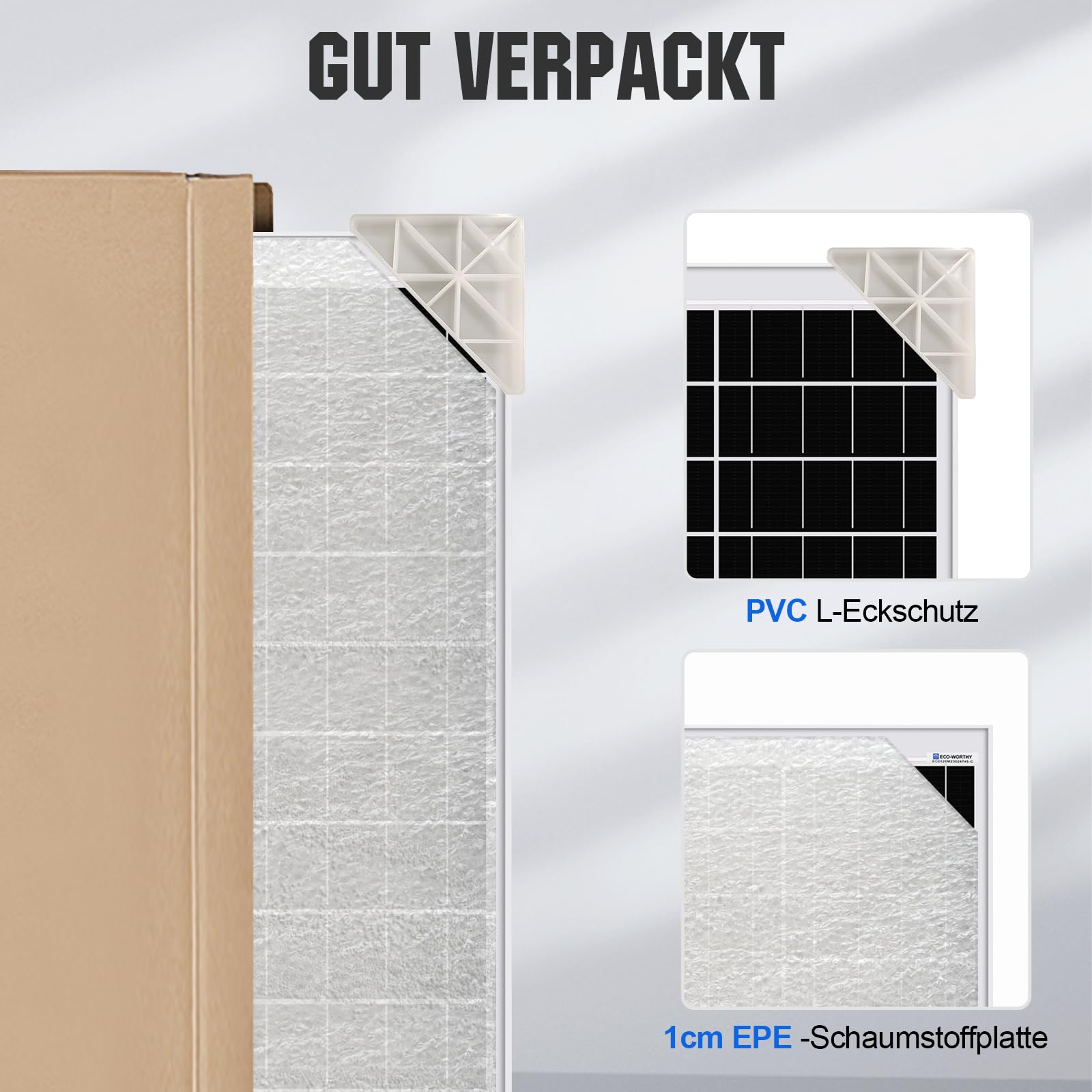 ECO-WORTHY 360W 0% VAT Solaranlage Komplettset netzunabhängiges für Wohnmobil Camper:3 Stücke 120W Solarpanel +20A DC-DC Ladebooster+1 Stücke 150Ah LiFePO4 batterie+2000W wechselrichter