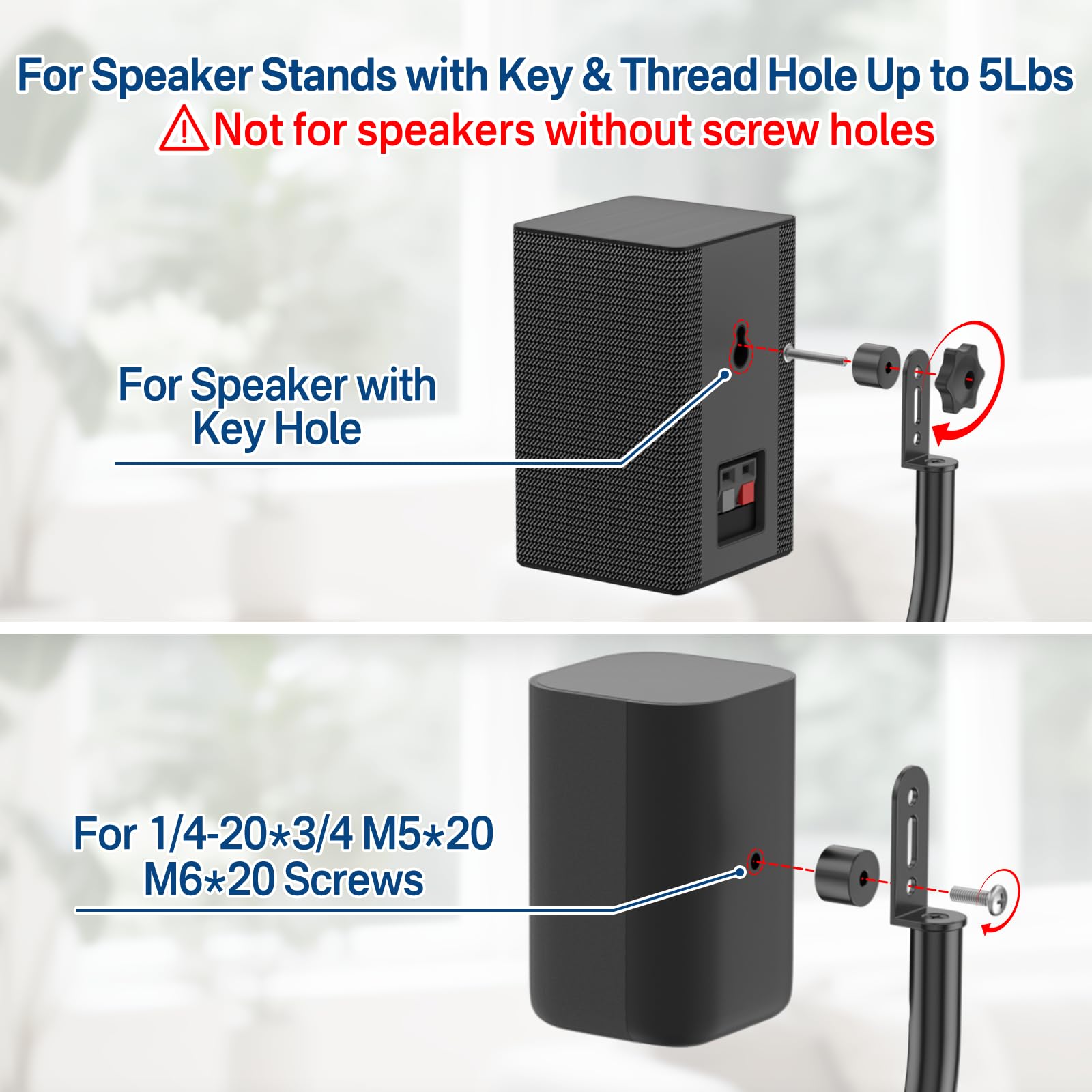 notiela Lautsprecherständer für LG Surround Sound, höhenverstellbar, ausziehbar von 83,8 cm bis 106,7 cm, mit Wandhalterung, aus Stahl, Schwarz