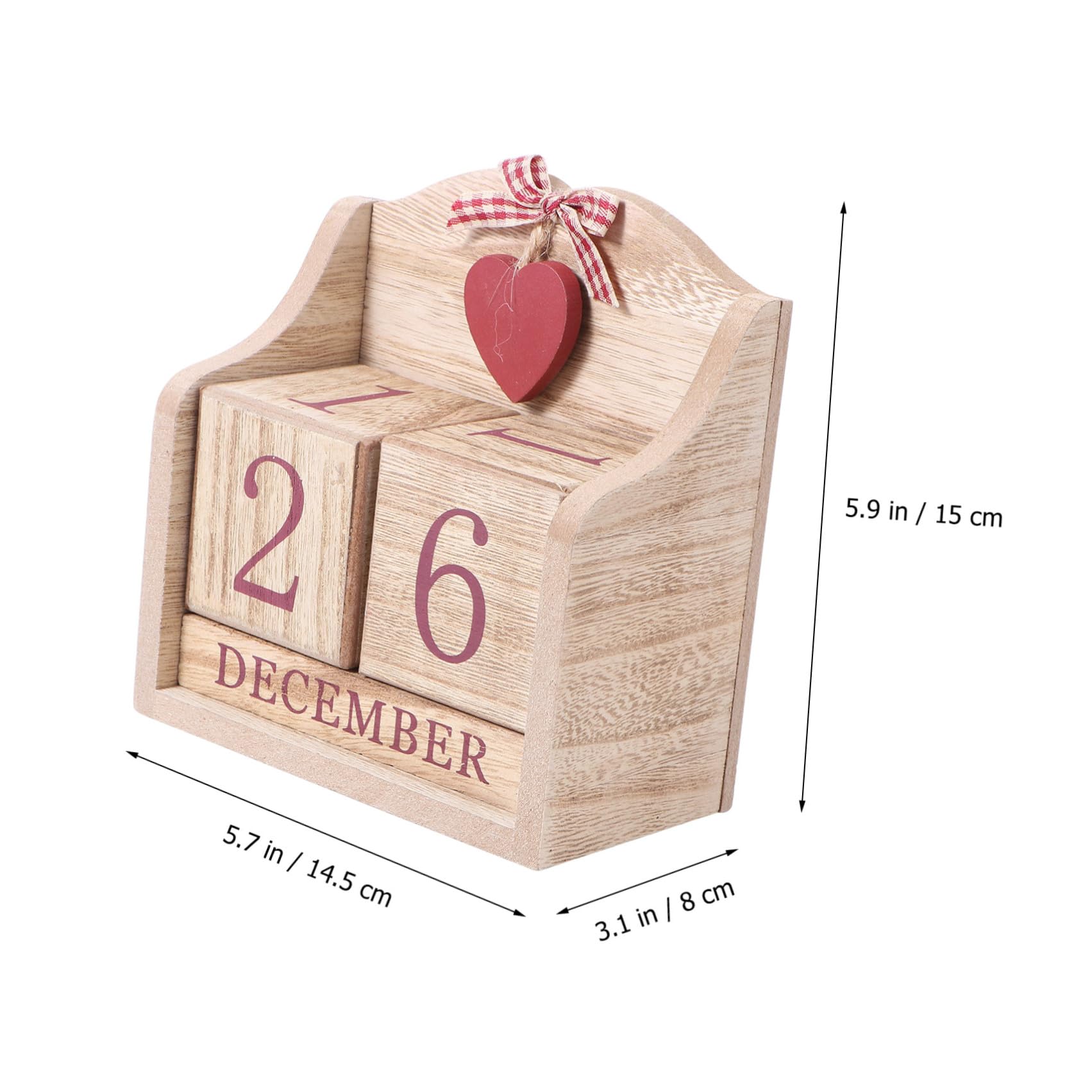 Calendario in Legno dal Design Retrò con Cambio Data Manuale, Decorazione Shabby Chic per Ufficio e Soggiorno, Accessorio Unico e Funzionale