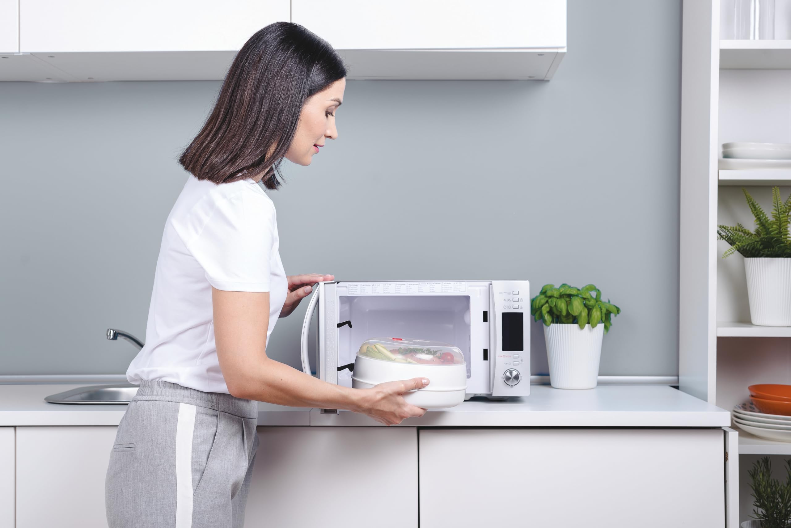 Candy X-Range CMXG22DS/ST Microonde con grill, capacità 22l, accessorio per vapore, 40 programmi, 5 livelli di funzionamento, potenza 1250 W, inox