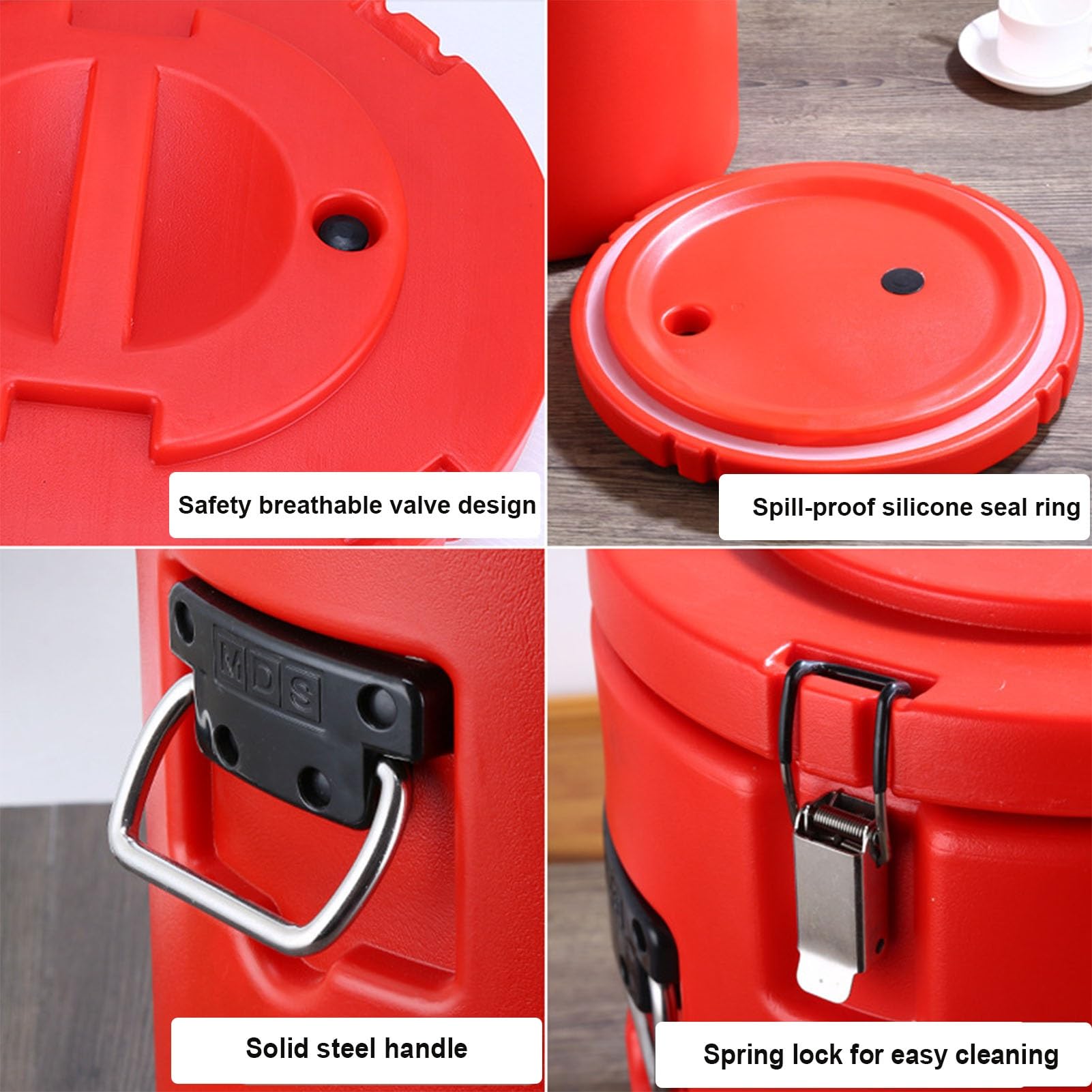 Contenitore termico per alimenti, in acciaio inox, portatile, per conservare cibi caldi e freddi, ideale per ristoranti, mense, uso domestico, capacità 20 l