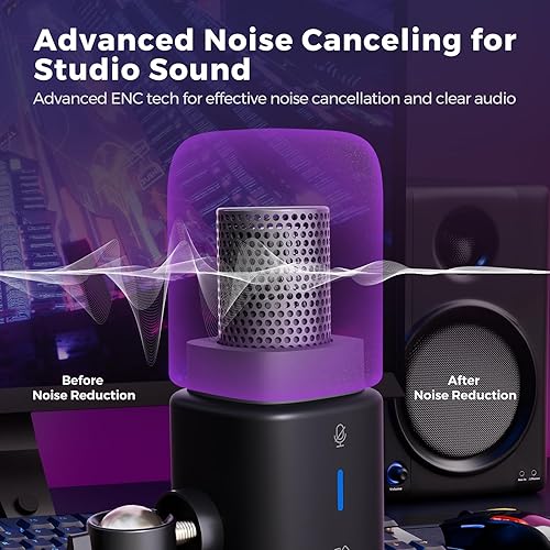 Miniatura 3 de NearStream AM25X Gen2 XLRUSB Micrófono de condensador con cancelación de ruidocontrol de volumenconector de auricularessilencio, micrófono de