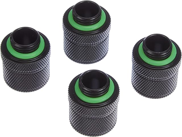 Corsair Hydro X Series, XF Compression 10/13 mm (3/8 Inch or 1/2 Inch) ID/OD Fittings Four Pack (G1/4 Inch BSPP Port Threads, Solid Brass Durability, Compatible with Additional Hydro X Adapters) Black