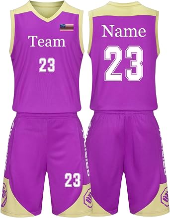 Custom Basketball Jerseys Printed Any Name & Number &Team Logo Basketball Jersey Kit for Men/Youth/Boy/Kids