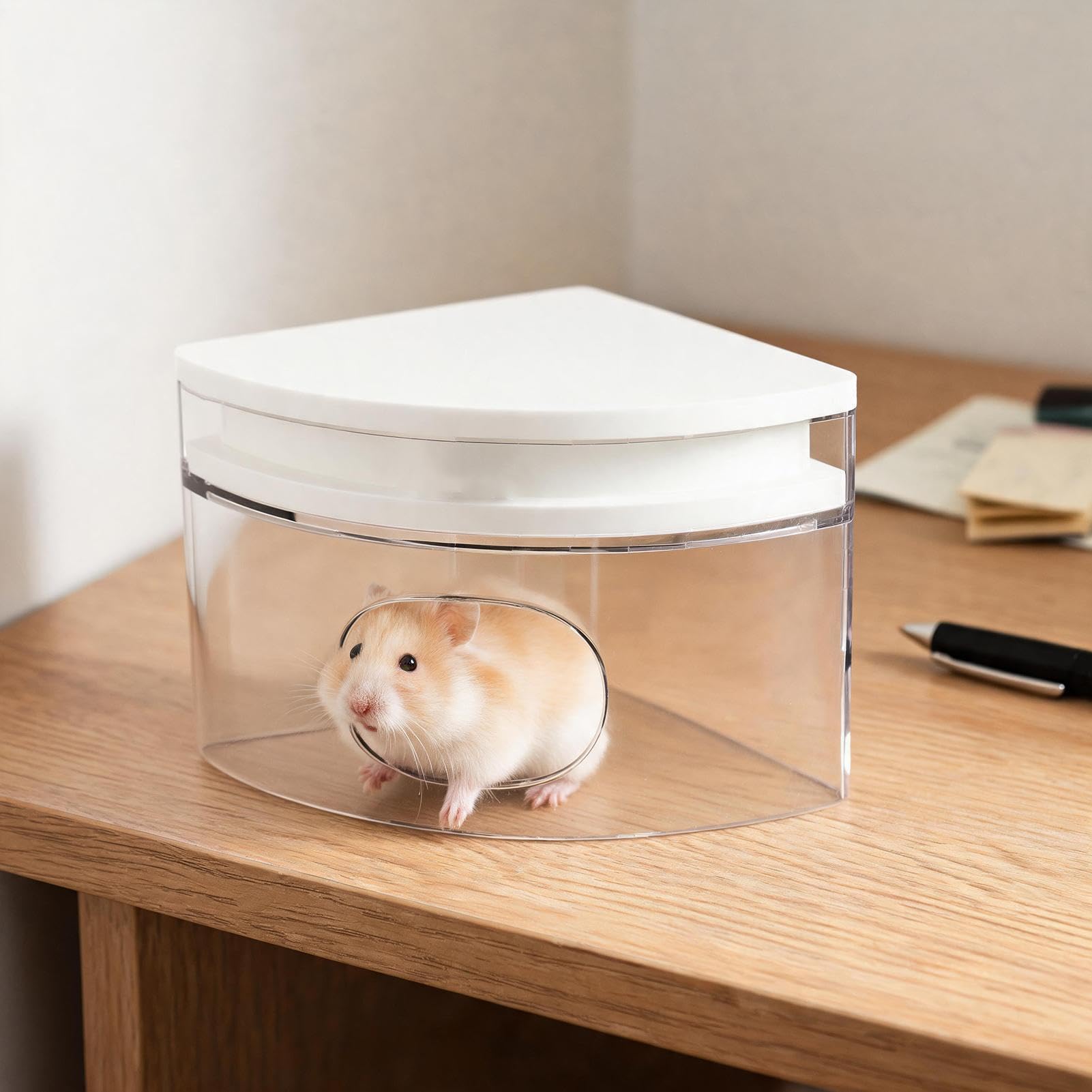 Casetta Piccoli Animali Rifugio Relax Anti-Incastro Animali Domestici | Rifugio Criceti Topi Lemming Furetti Scoiattoli Conigli Nani Gerbilli Cincillà Criceto Orsetto Seta Dorato
