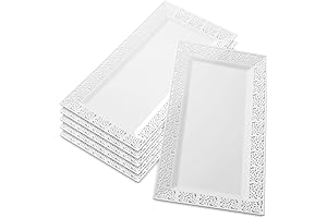 Silver Spoons White Lace Disposable Dessert Trays for Seamless Dining and Upscale Events