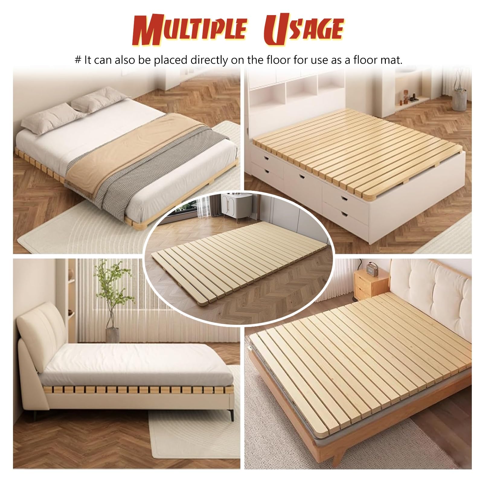 Doghe Pieghevoli in Legno per Letto, doghe di Ricambio per Letti matrimoniali in Legno, Resistenti all'umidità e antirumore (31,5x74,8 Pollici / 80x190 cm)