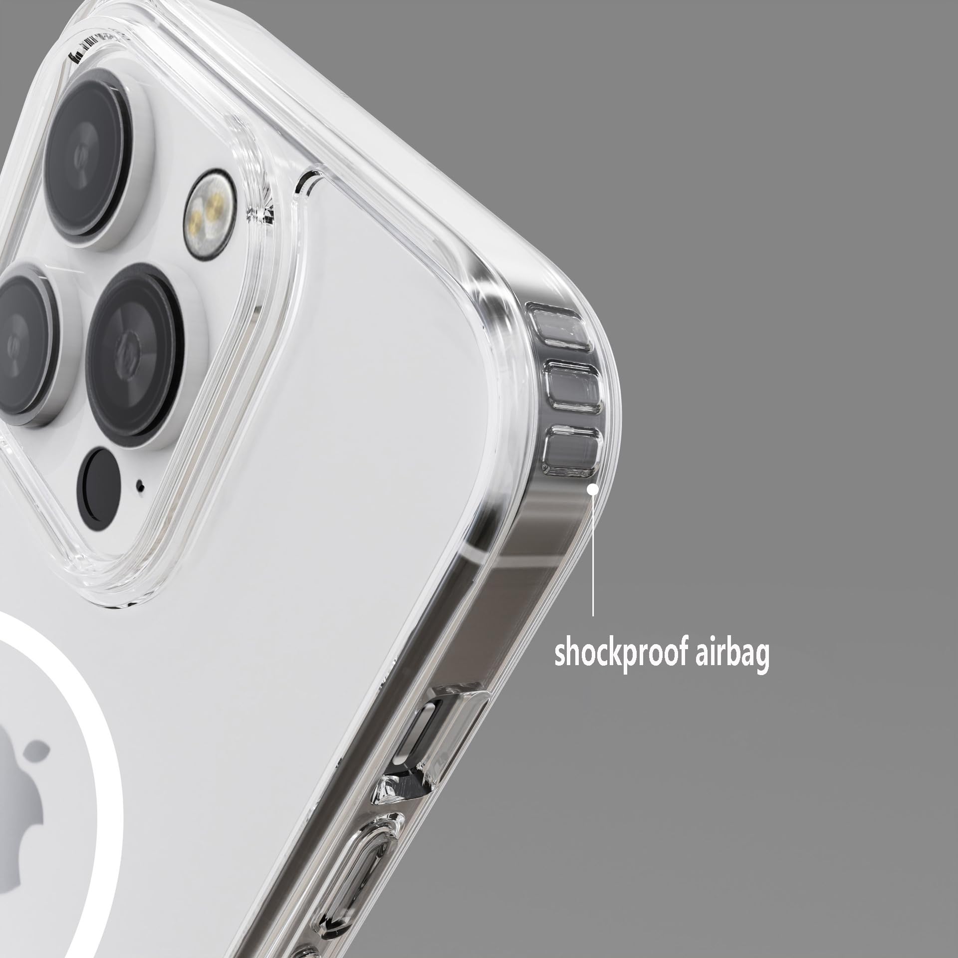 Transparente magnetische Schutzhülle für iPhone 16 Pro, magnetisch, kompatibel mit MagSafe kabellosem Ladegerät, schmale Passform, transparent, harter PC, weiche TPU-Rückseite,