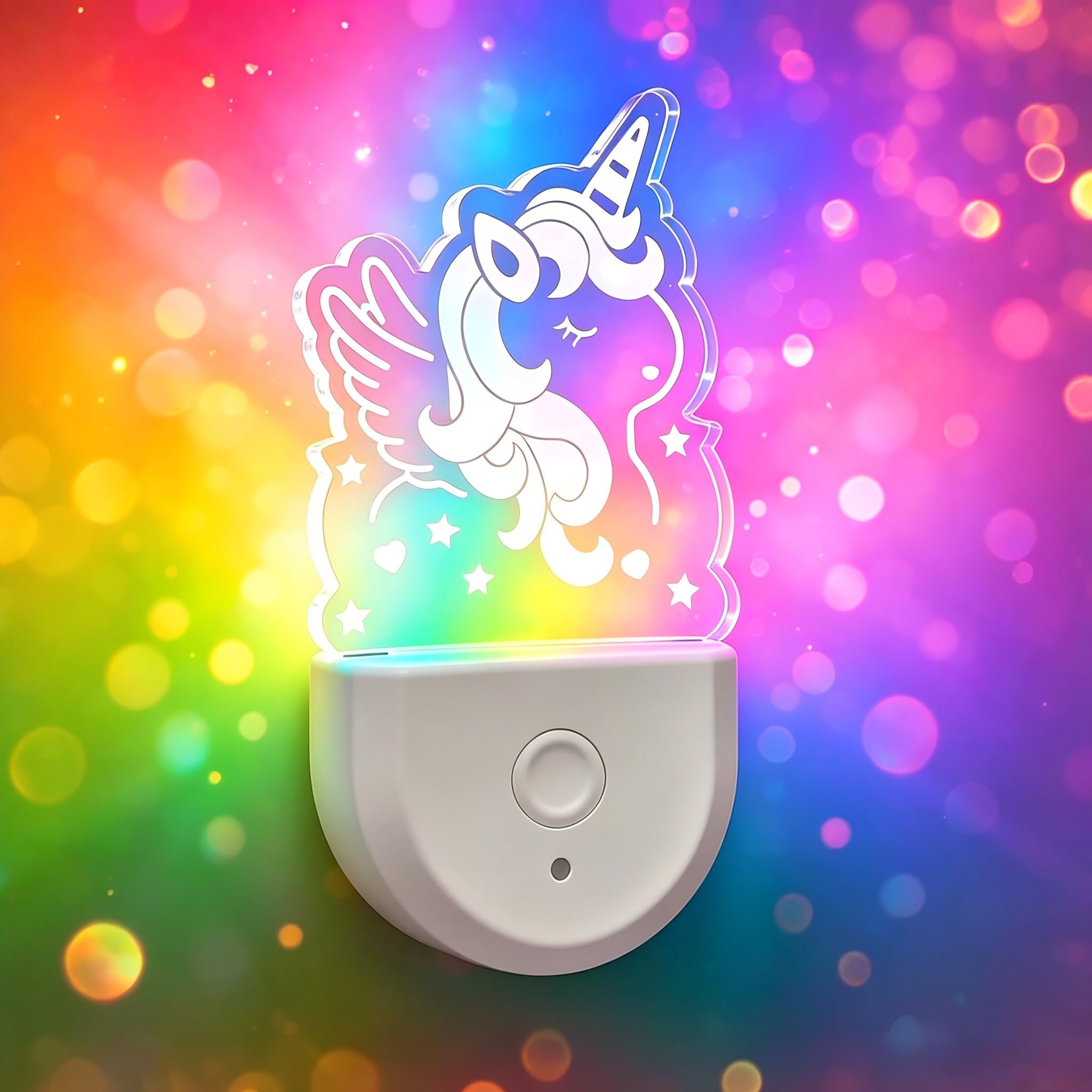 Unicorn Night Light Plug in Wall,Color Changing LED Nightlight for Girls with Dusk to Dawn Sensor Cute Lamp with 6 Colors Warm White Mode for Kids Bedroom Decor Birthday Xmas Gift 1 Pack