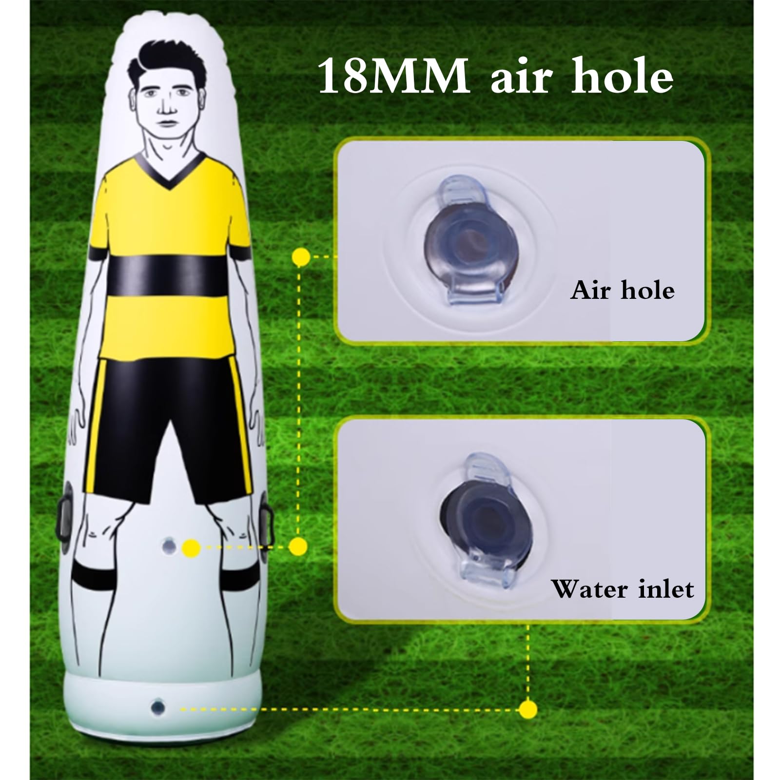 Voetbal trainingsapparatuur muur dummy, voetbal training dummies, voetbal dummies, draagbaar en gemakkelijk op te slaan, lichtgewicht, voor dribbelen muur passerende boren