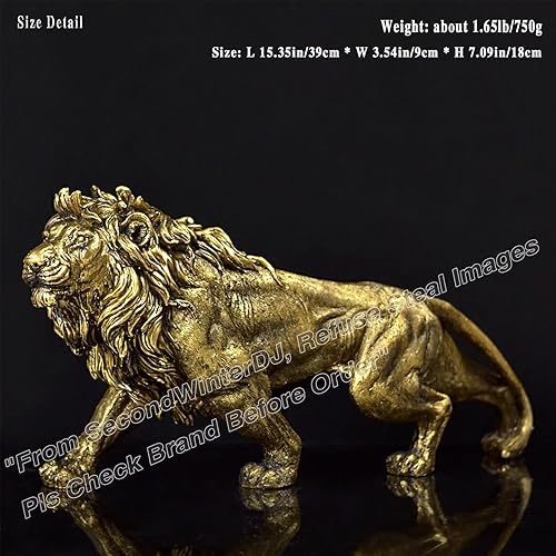Miniatura 5 de Decoraciones de escultura de león, figuras de animales, decoración del hogar, estatuas de figuras de arte de escritorio de 15 pulgadas, manualidades