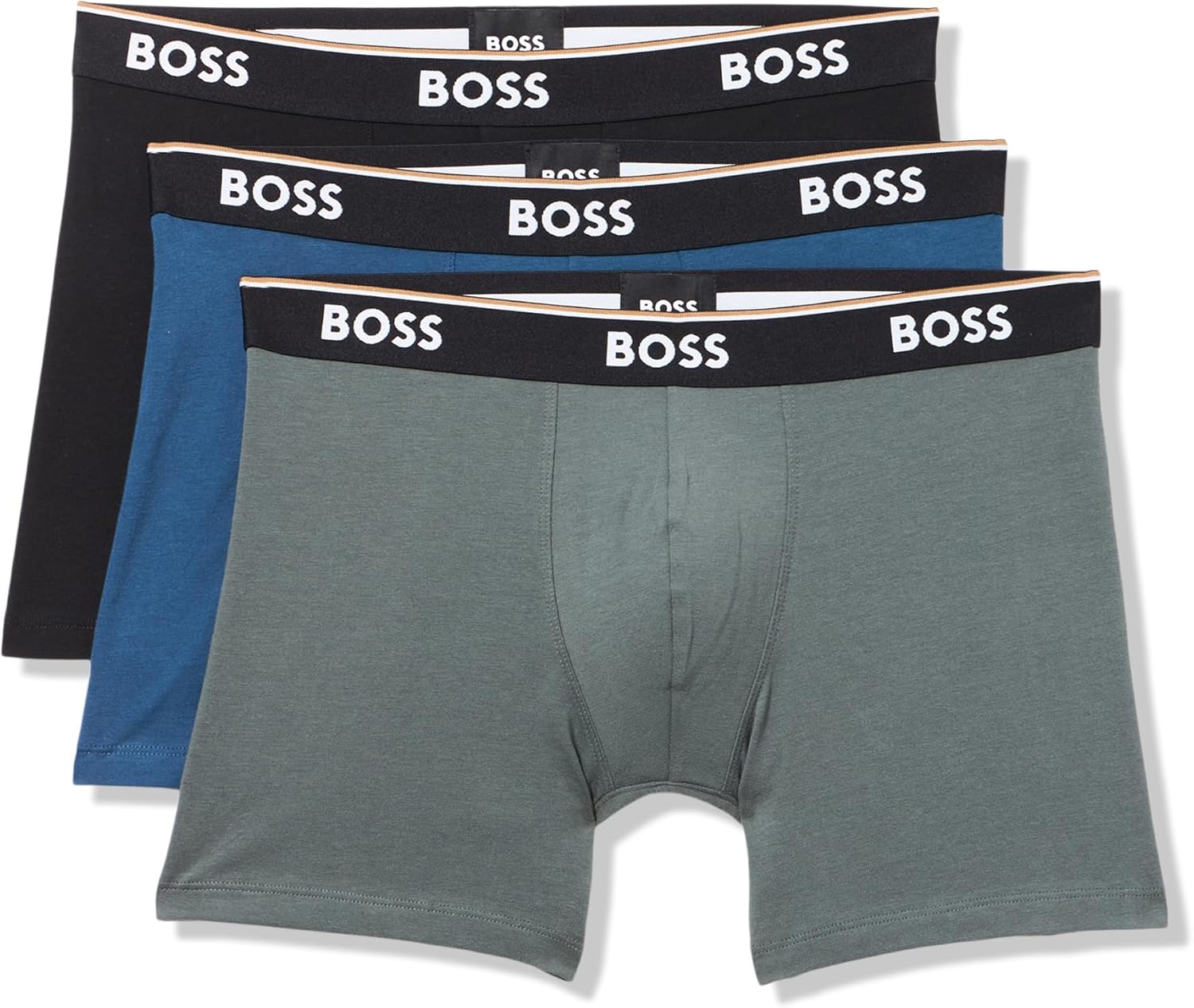 BOSS mens 3-pack Multi Color Bold Logo Boxer Briefs