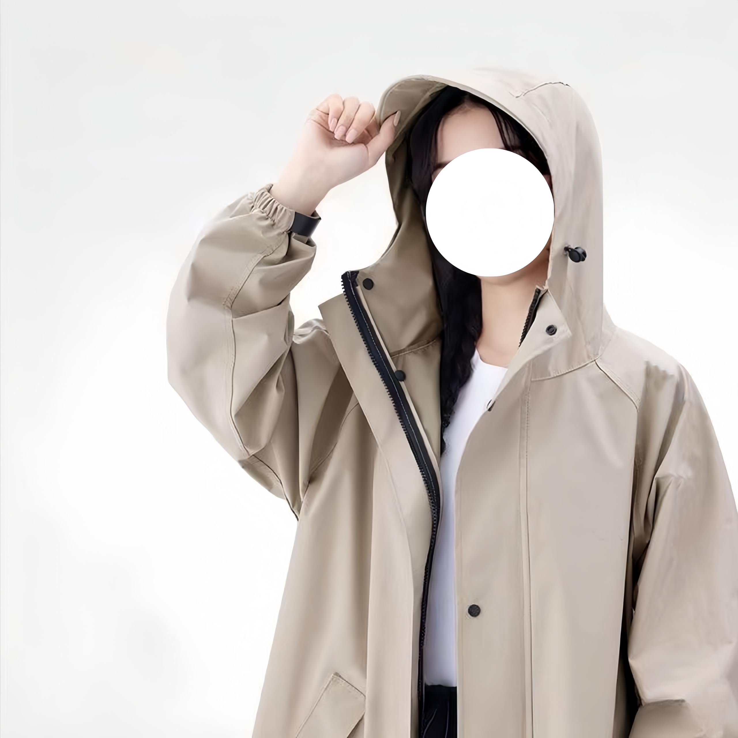 Veste de pluie longue, imperméable, respirante avec manches et capuche réfléchissante, manteau de pluie pour vélo pour homme et femme