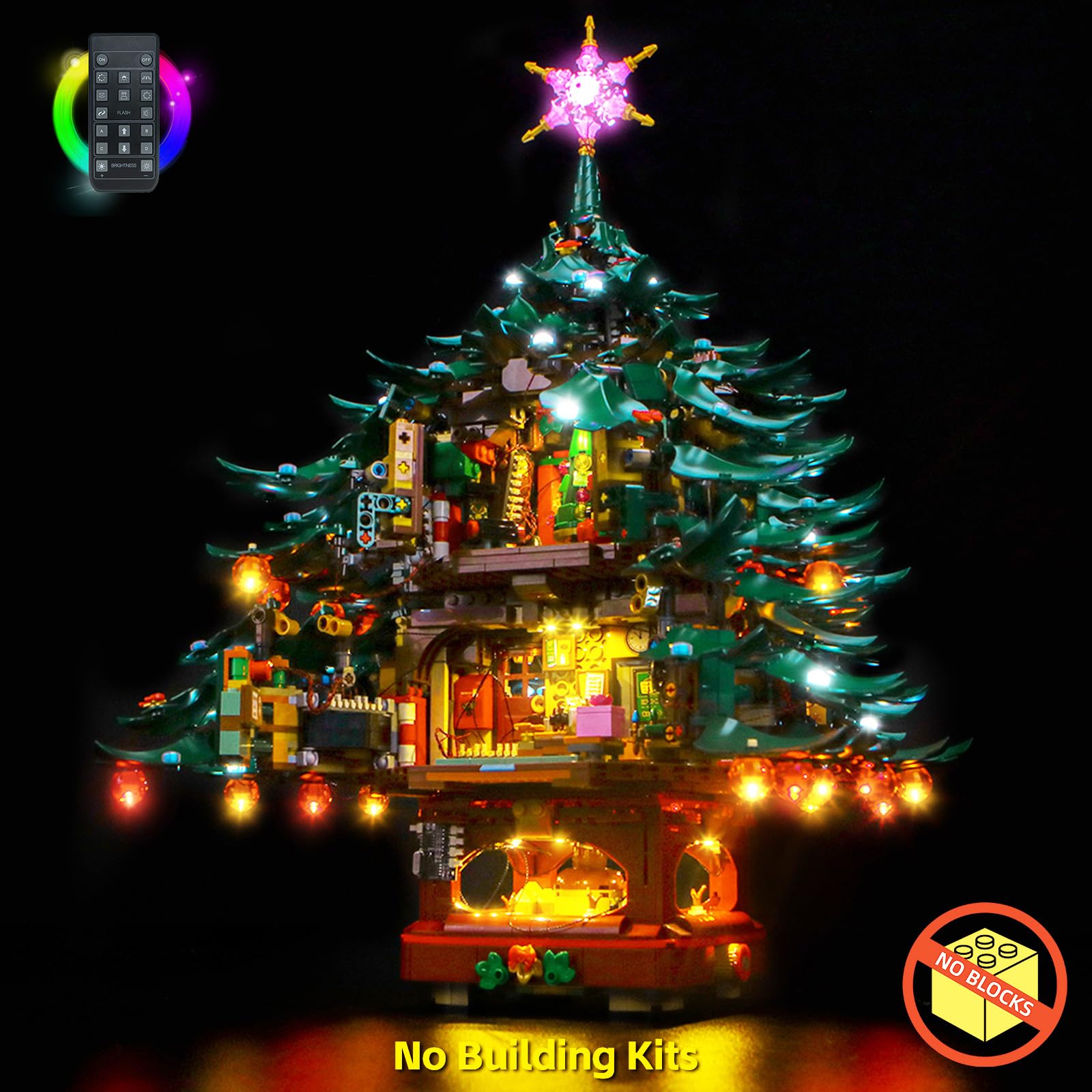 Remote Control Led Light Set Compatible with Lego Family Christmas Tree Decoration 41843 (No Model) - Image 4