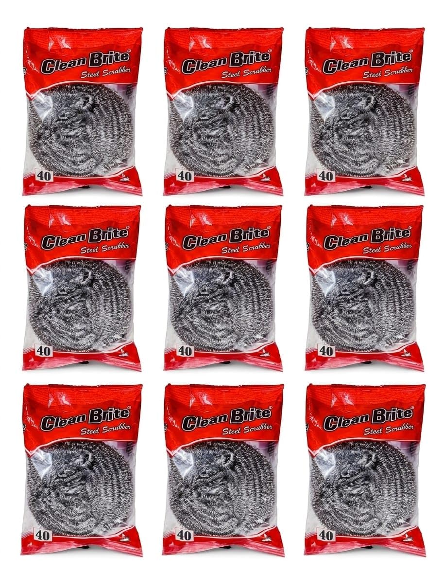 Clean Brite Steel Scrubber, Pack of 6 (40g Each) | Kitchen Cleaning, Stainless Steel, Removes Tough Stains, Reusable Scrubber, Multi-Surface Use-image-26