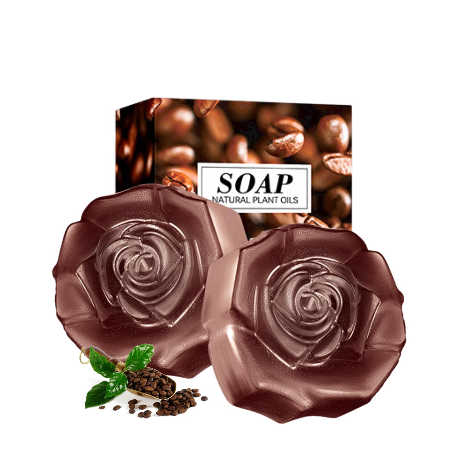 Coffee Bath Soap Cleansing - 2pcs Body Soap Bath - Fresh Bar Soap for Men & Women -Natural Handmade Soap Bar for Face & Body Washing - Deep clean,Smooth Skin,da-rk sp-ot remover for All Skin Types