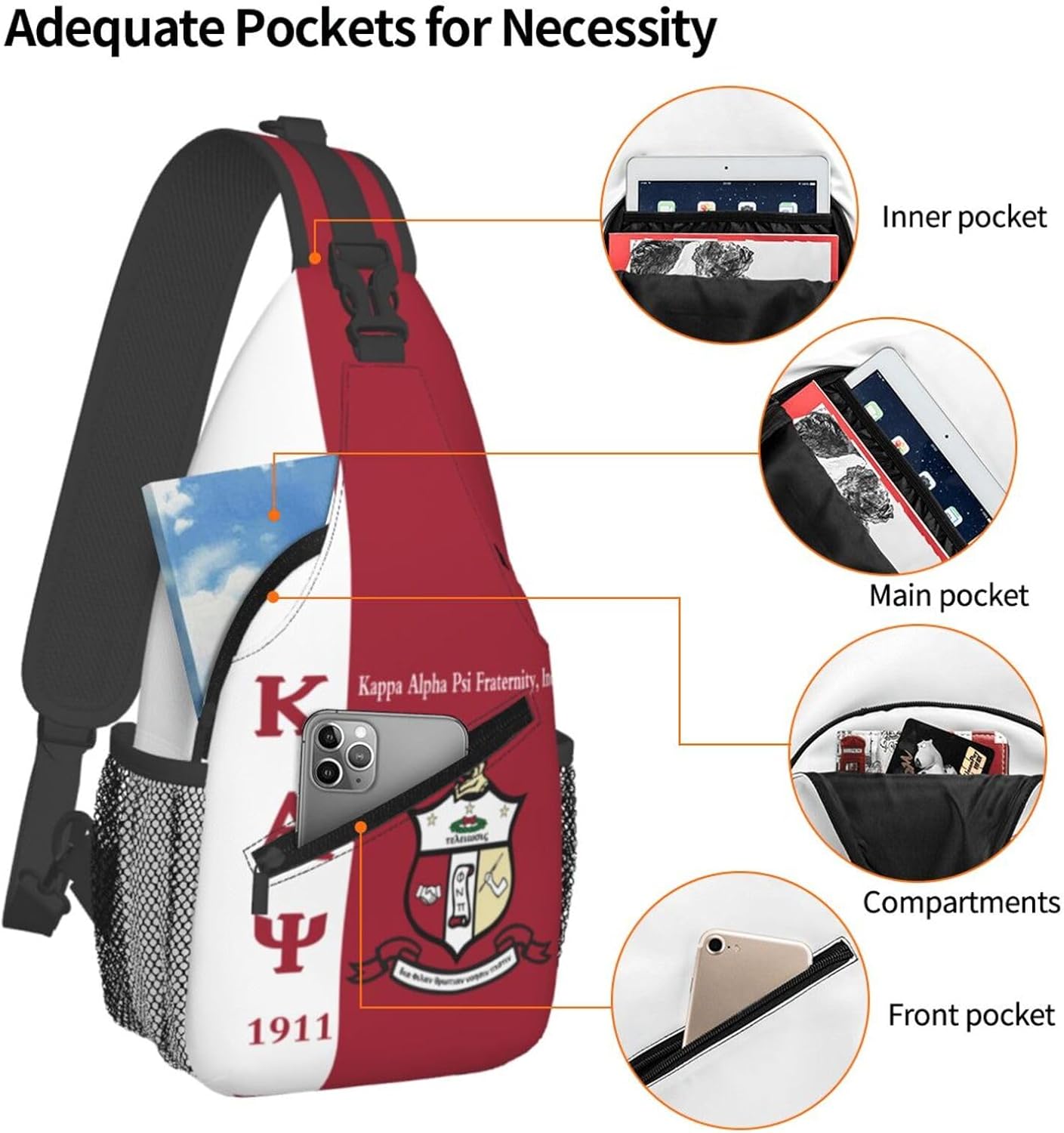 Chest Bag Fashion Casual Sports Daypack Travel Hiking Sling Bag for Women Men - Image 4