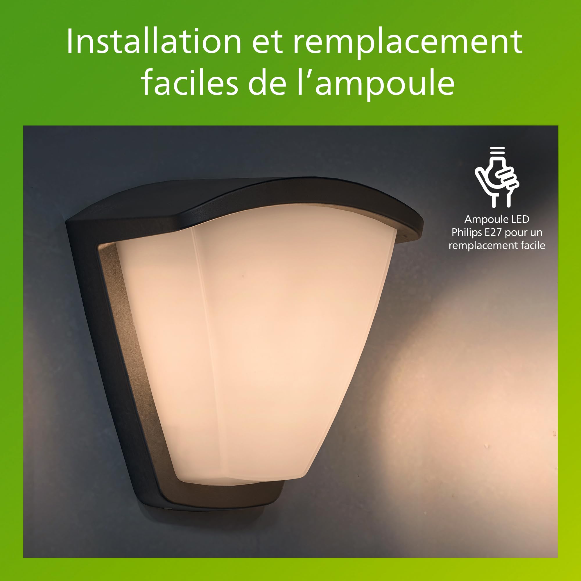 PHILIPS Outdoor, Applique Murale Extérieure Kiskadee, Anthracite
