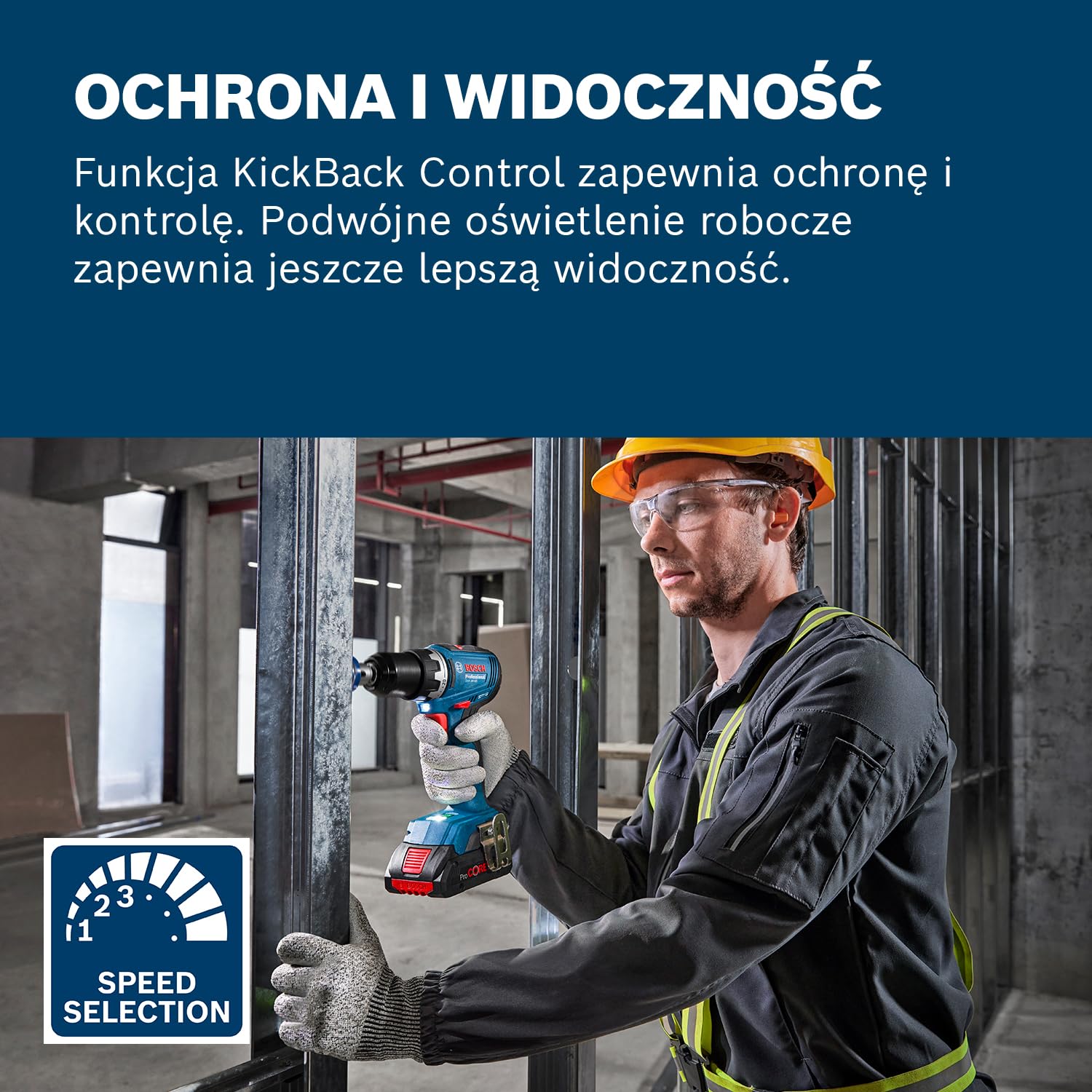 Bosch Professional 18 V firmy Bosch: wiertarko-wkrętarka akumulatorowa GSR 18V-65 (silnik bezszczotkowy, długość korpus 166 mm)