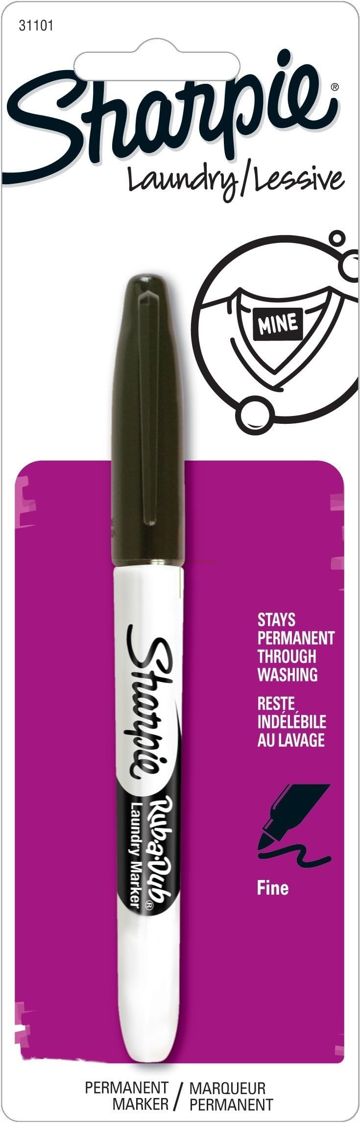 Sharpie RubADub Permanent Laundry Marker Fine Black