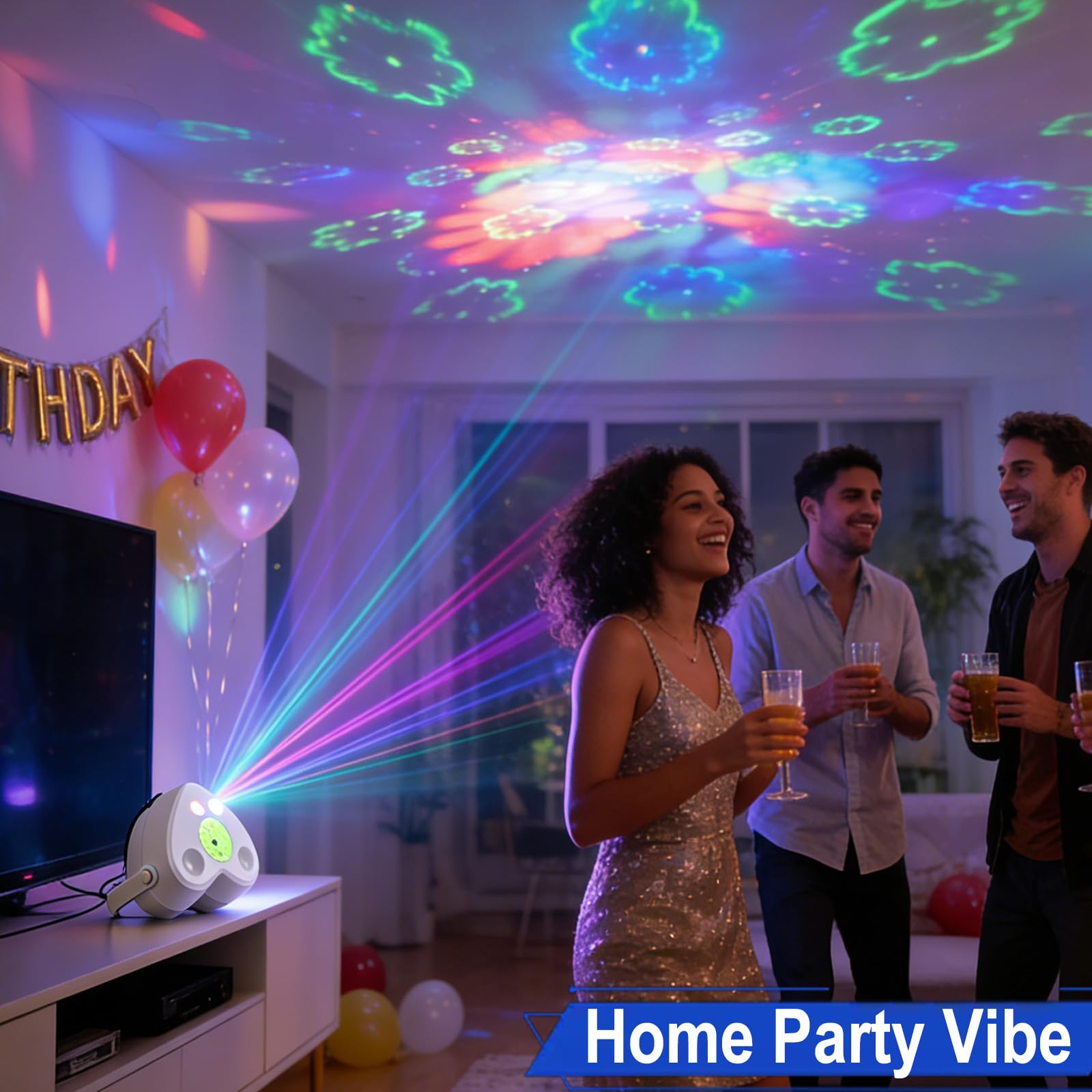 Éclairage de scène 3 en 1 LED stroboscopique RG LED DJ Éclairage DMX Activé par le son Lumière disco pour club, bar, karaoké, mariage, événement et spectacle