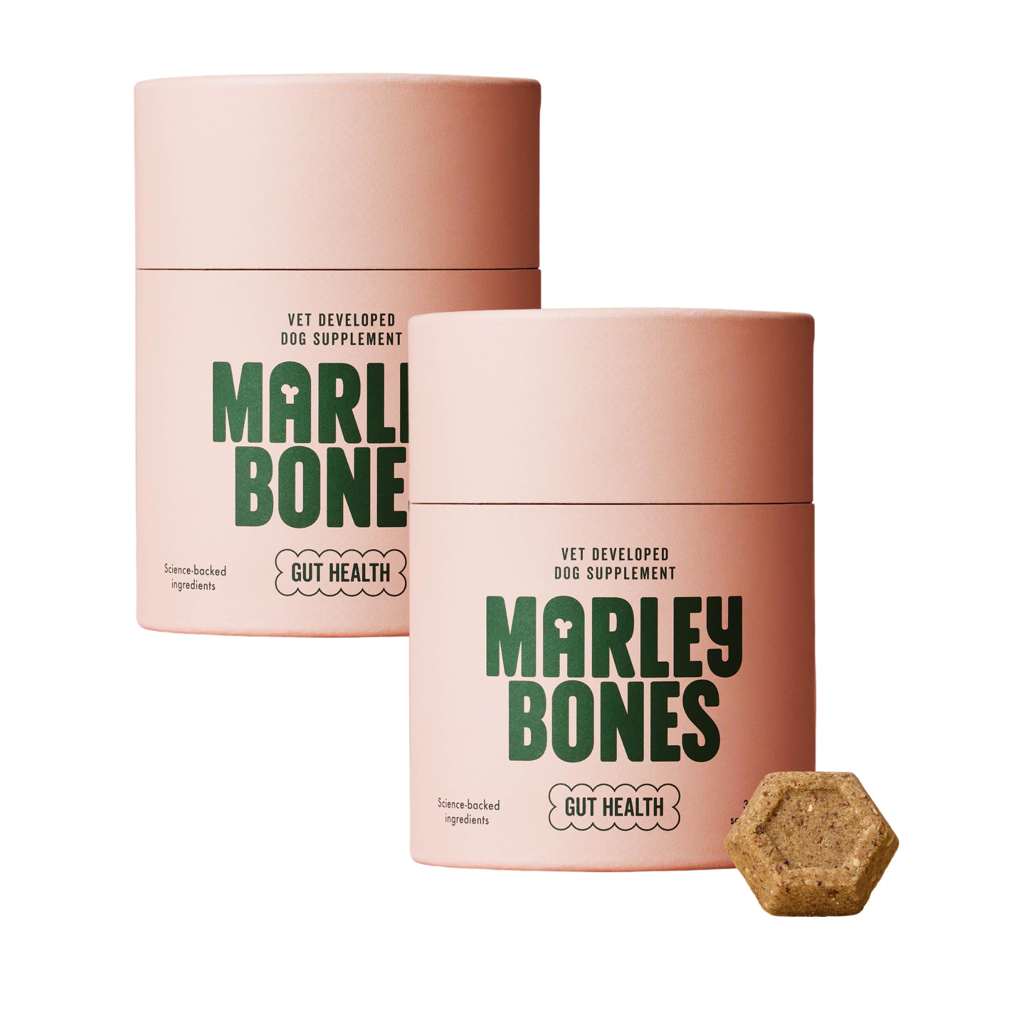 Marleybones Gut Health for Dogs Supplement 2 x 30 Chews | Vet Developed & Soft Baked | Prebiotic Digestive Support for Dogs | Promotes Health Digestion & Stool Quality | Plant-Based โ image 1