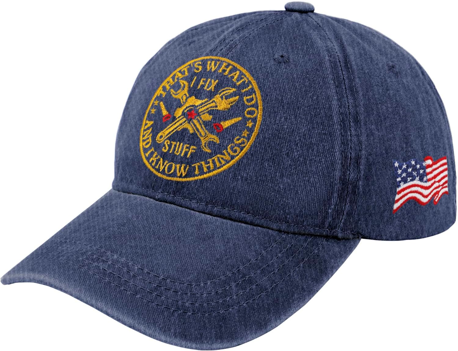 Embroidered That's What I Do I Fix Stuff & I Know Things Vintage Cotton Washed Hat ...