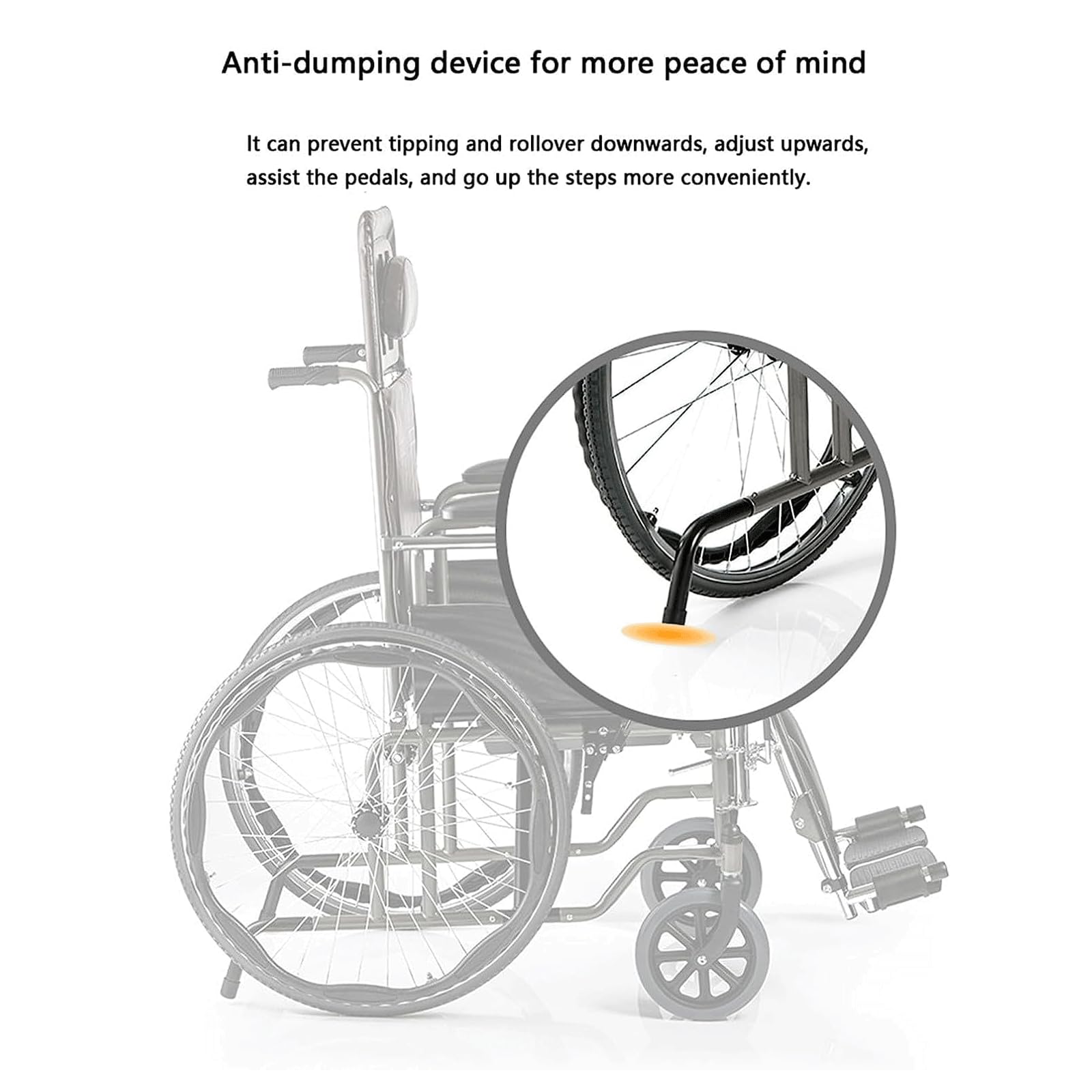Silla de Ruedas Silla de Ruedas reclinable, Silla de Ruedas Manual Ligera con Mesa de Comedor, Silla de baño, cómoda, Silla de Ducha de baño de Acero confiable